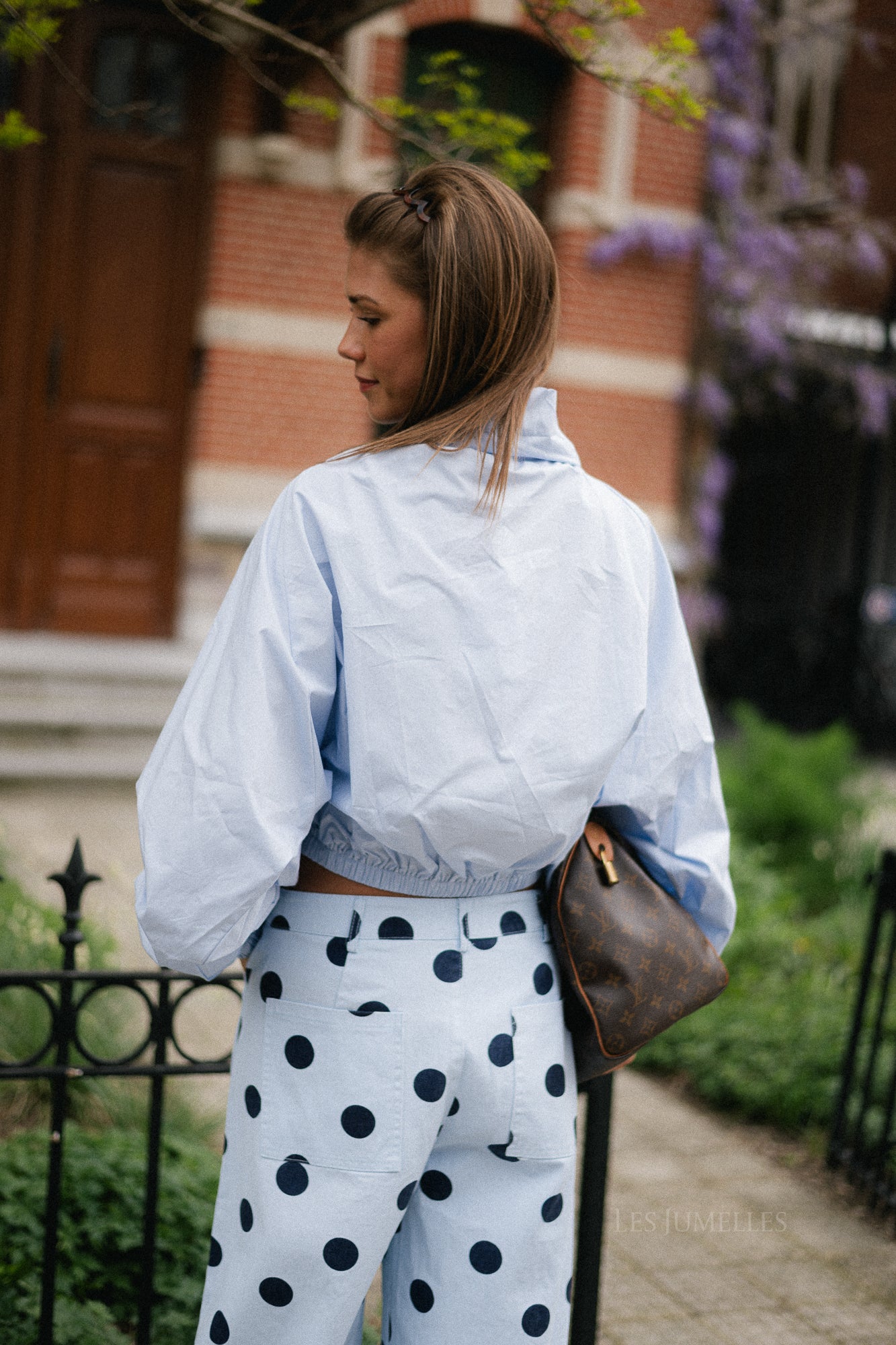 Isaline off-shoulder blouse light blue
