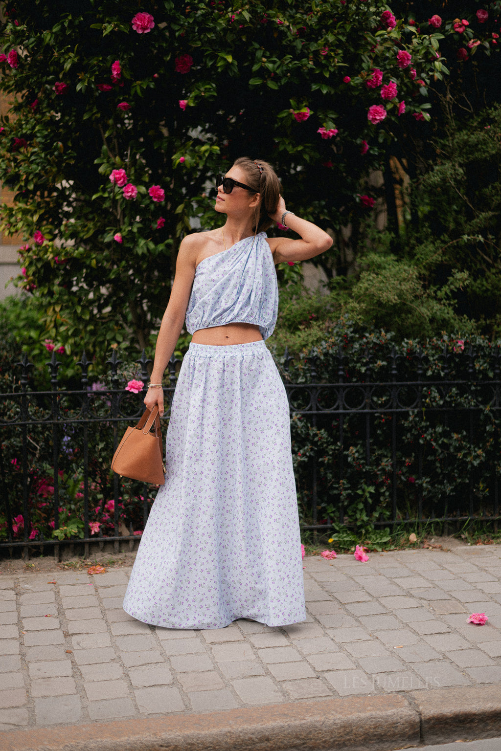 Fran long skirt flower print blue