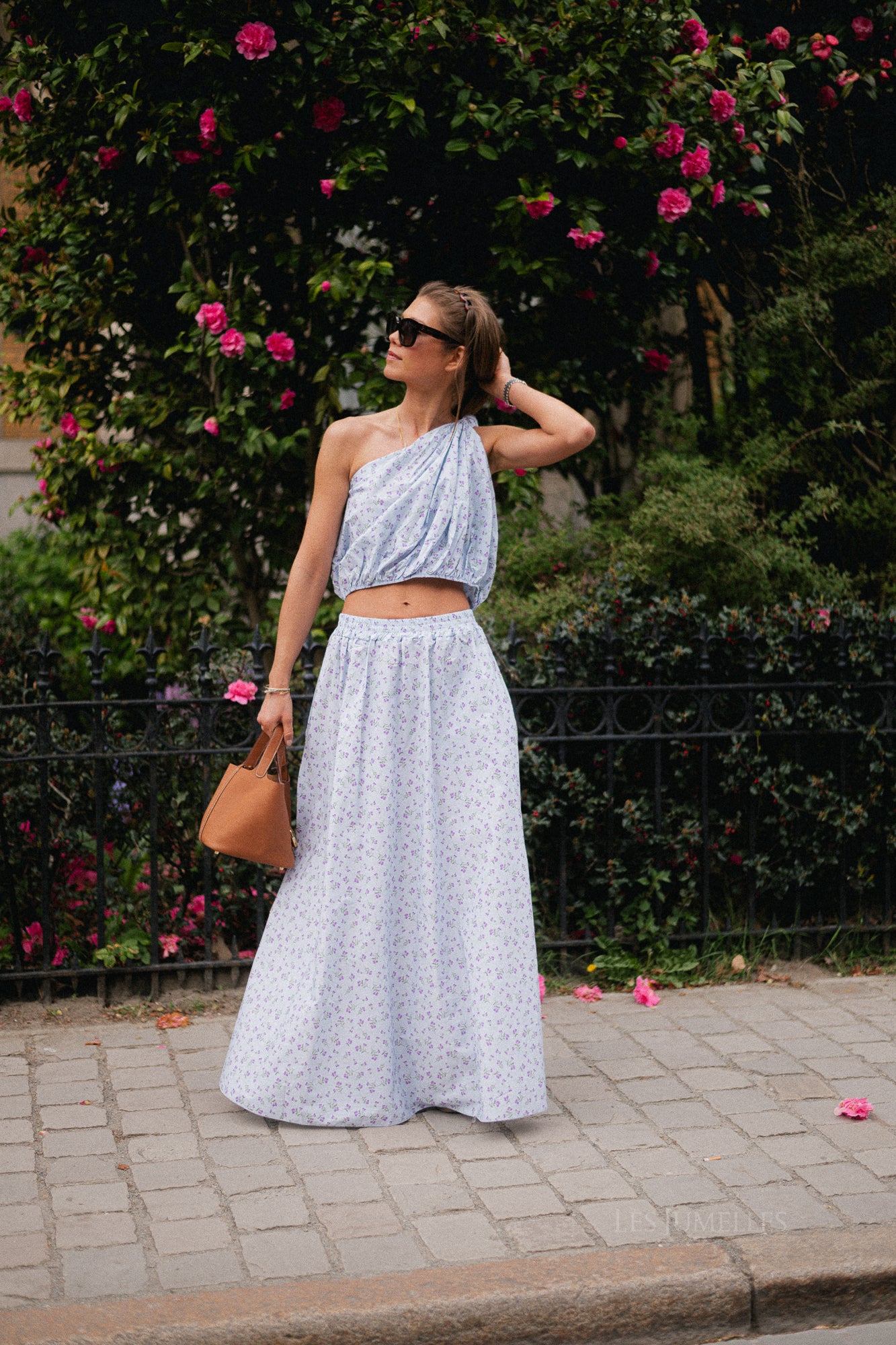 Fran long skirt flower print blue