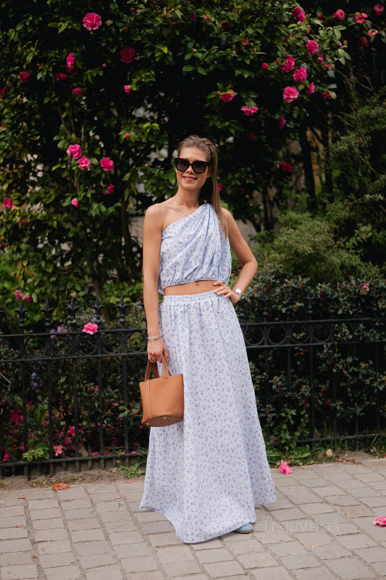 Fran long skirt flower print blue