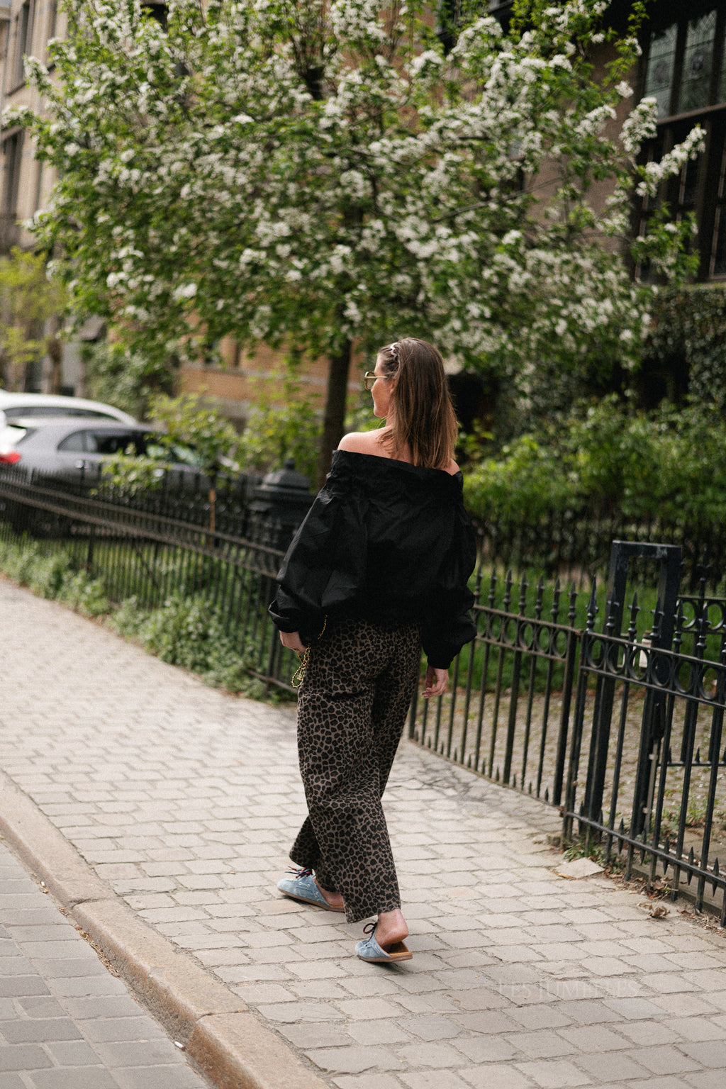 Elodie leopard wide leg jeans