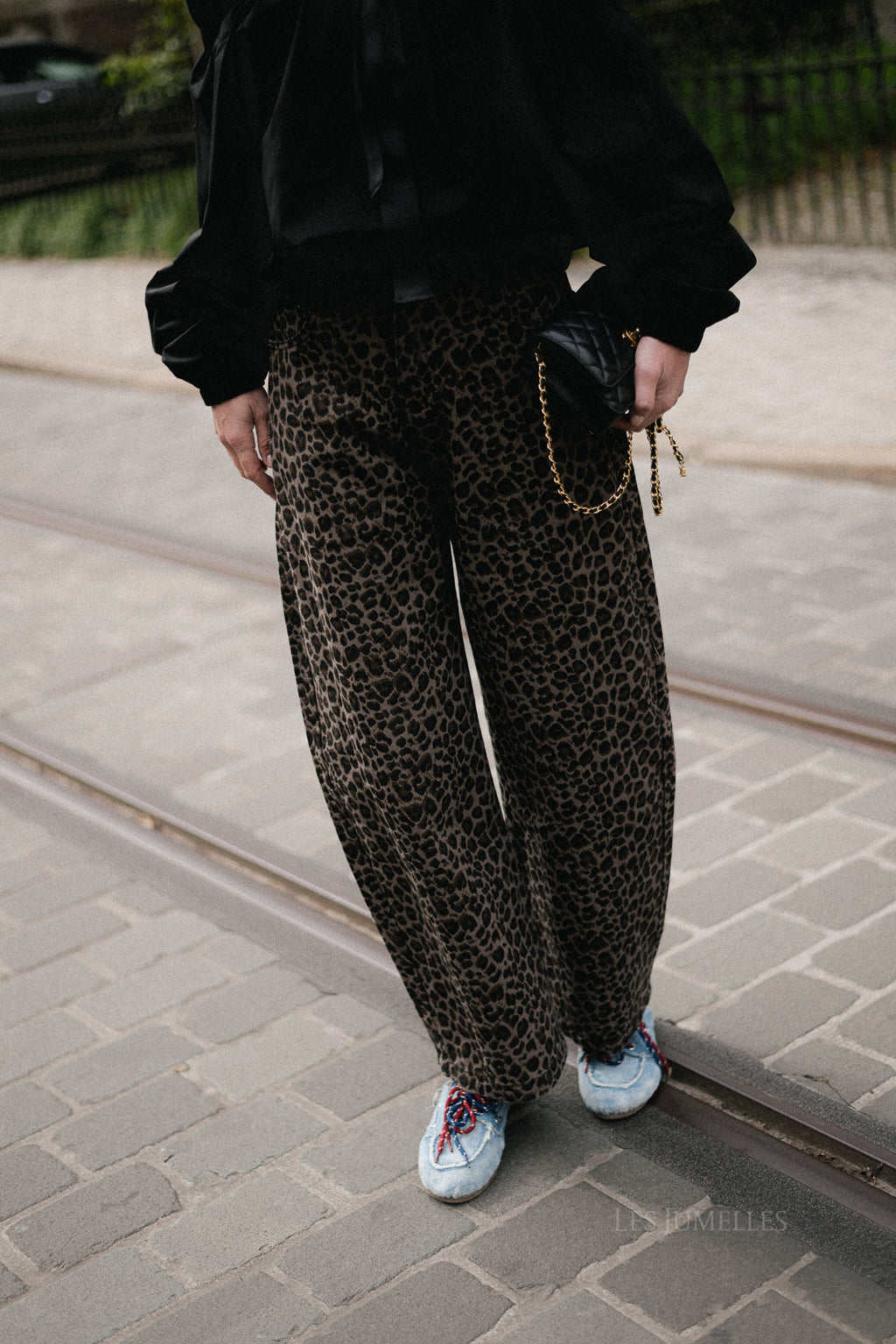 Elodie leopard wide leg jeans