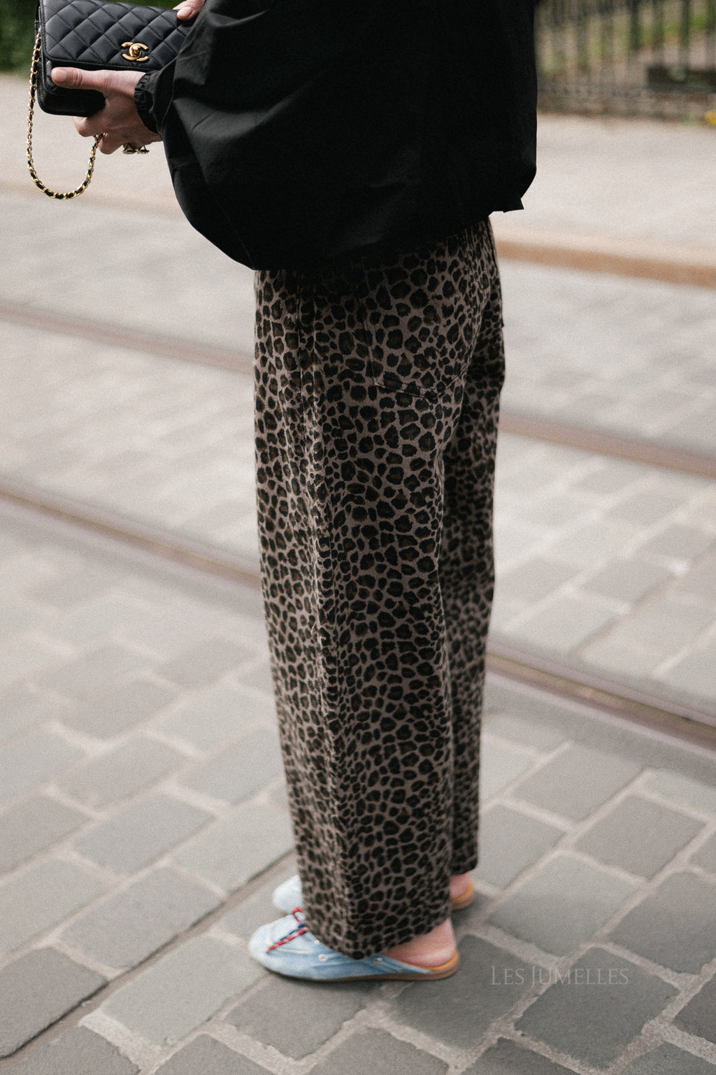 Elodie leopard wide leg jeans