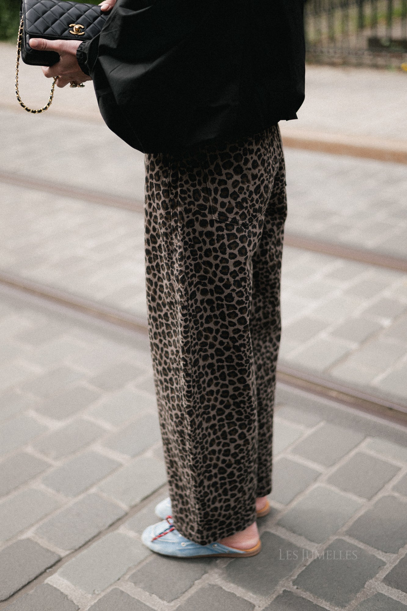 Elodie leopard wide leg jeans