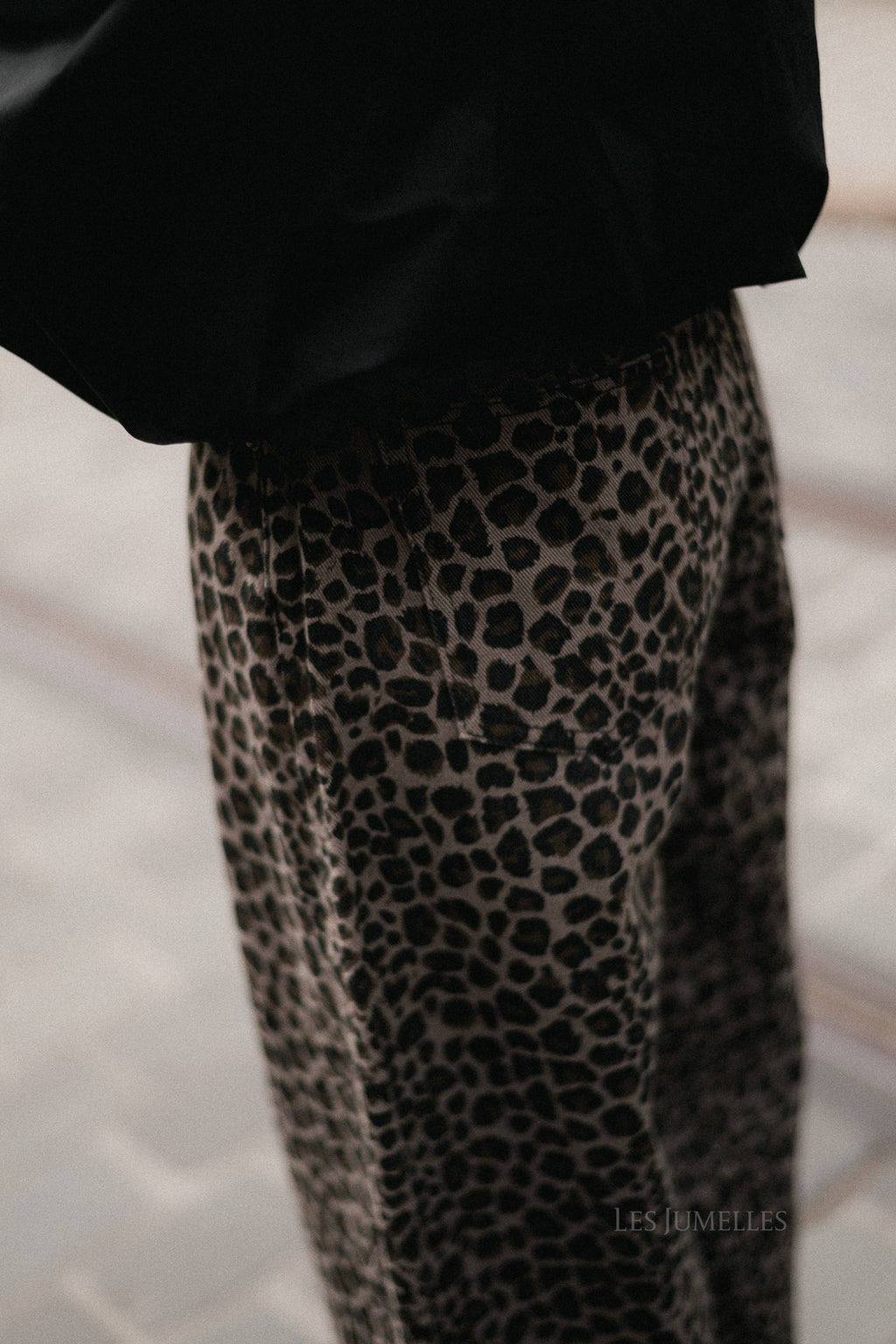 Elodie leopard wide leg jeans