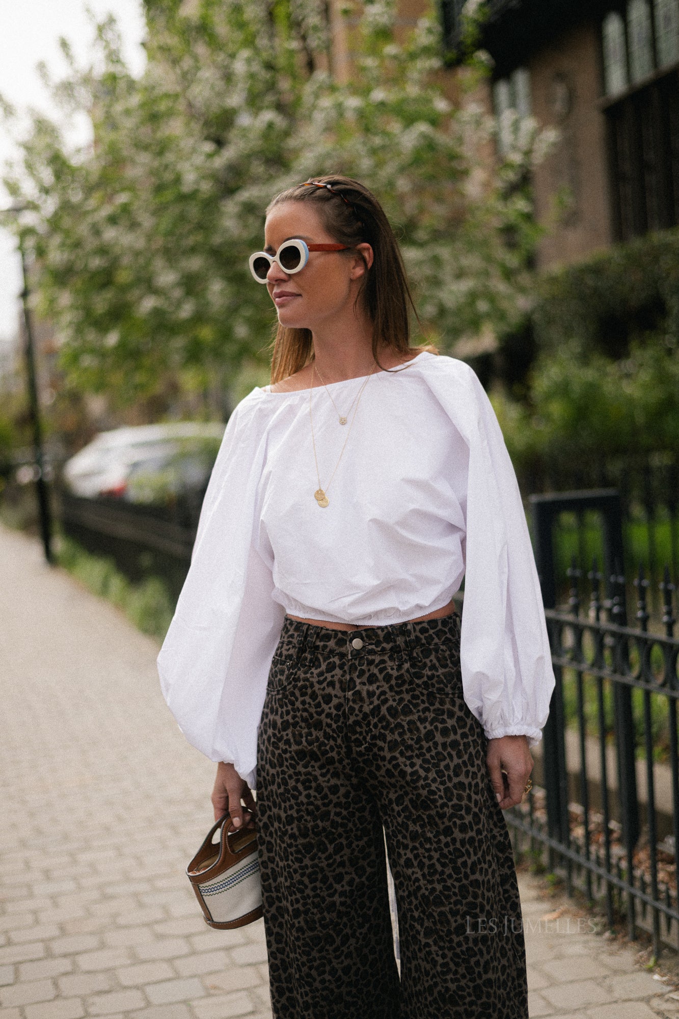 Mira open back blouse white