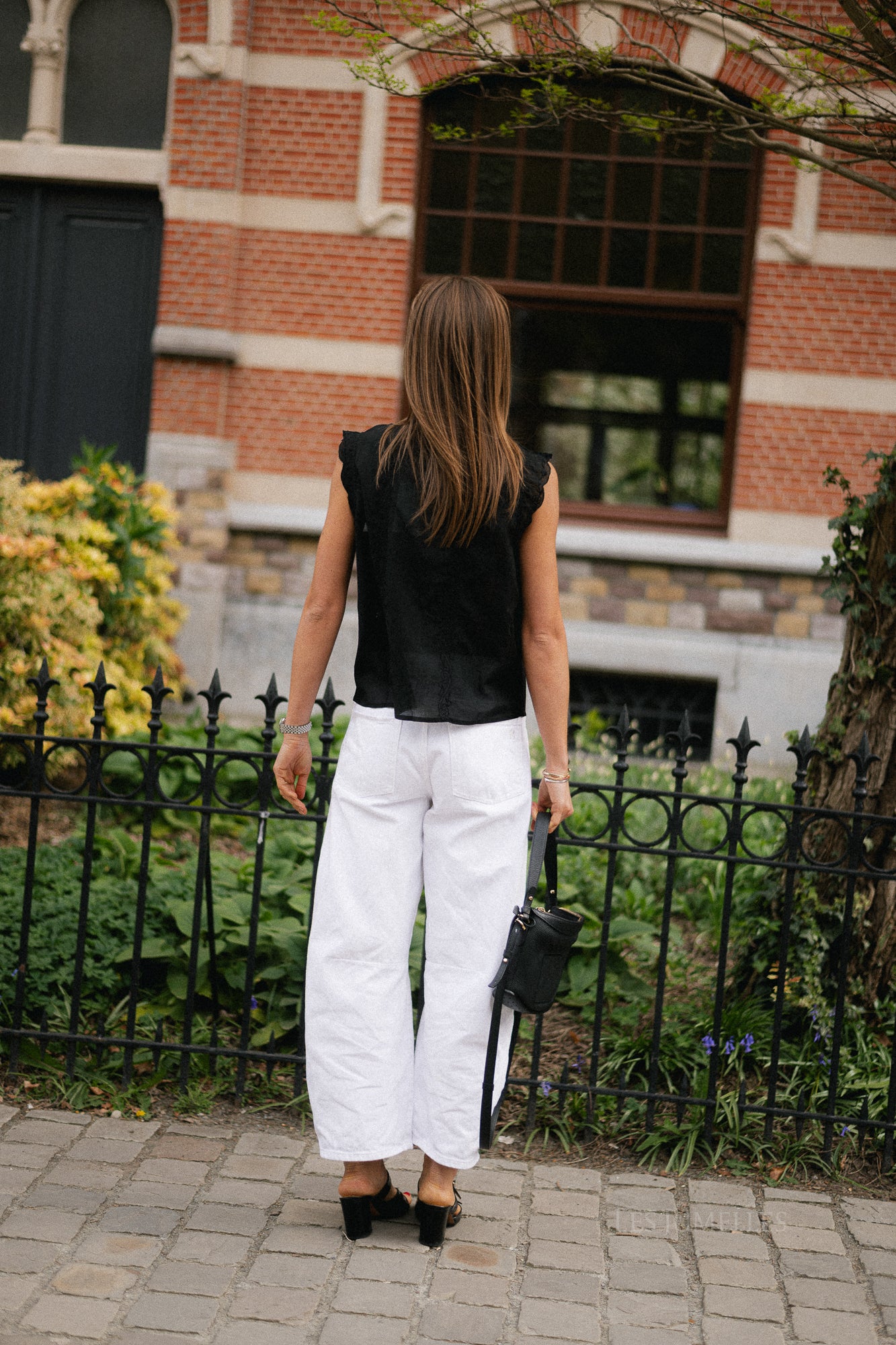 ROUIvy S/L tie neck top meteorite