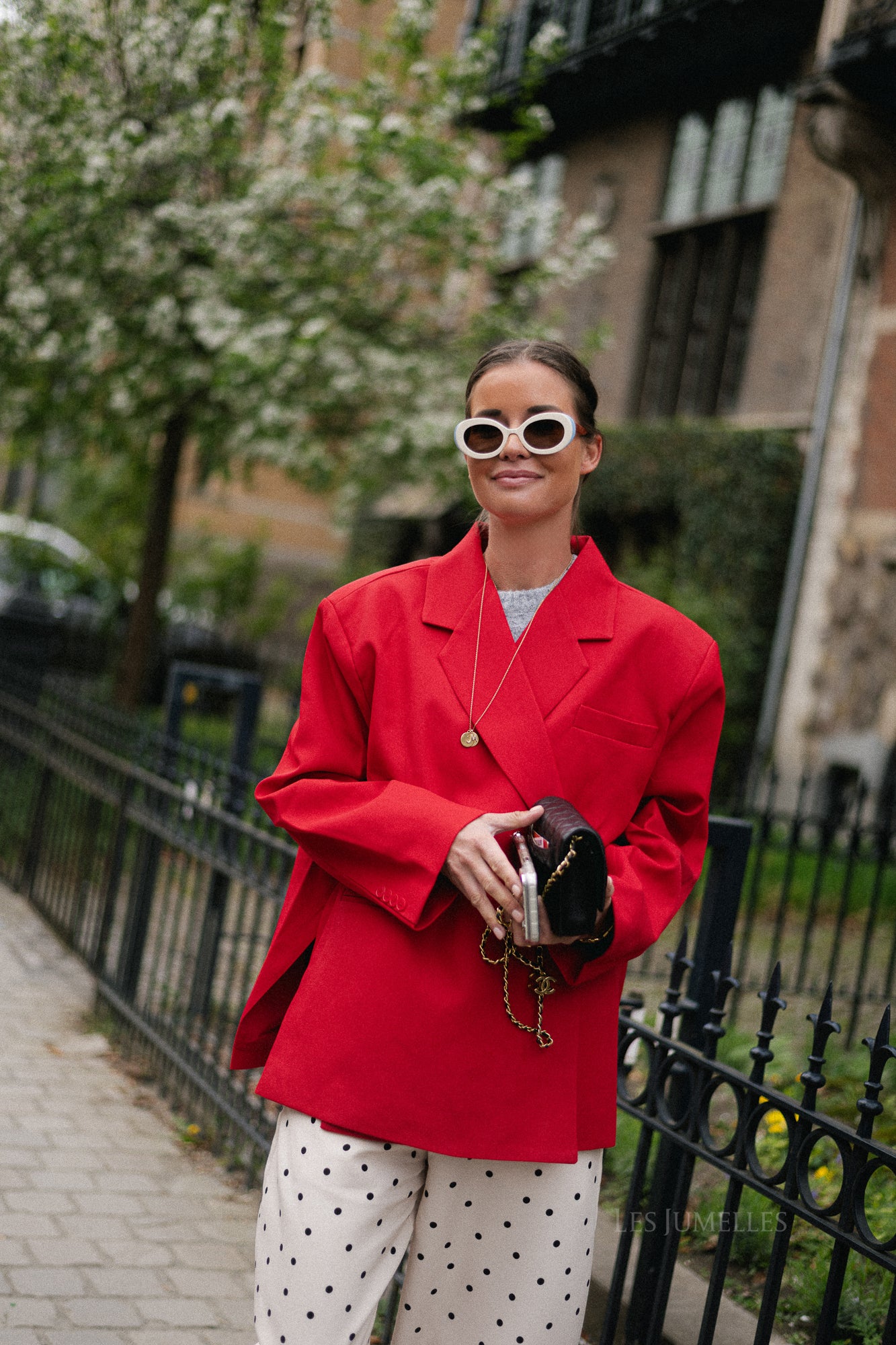 Chloe oversized blazer strawberry red