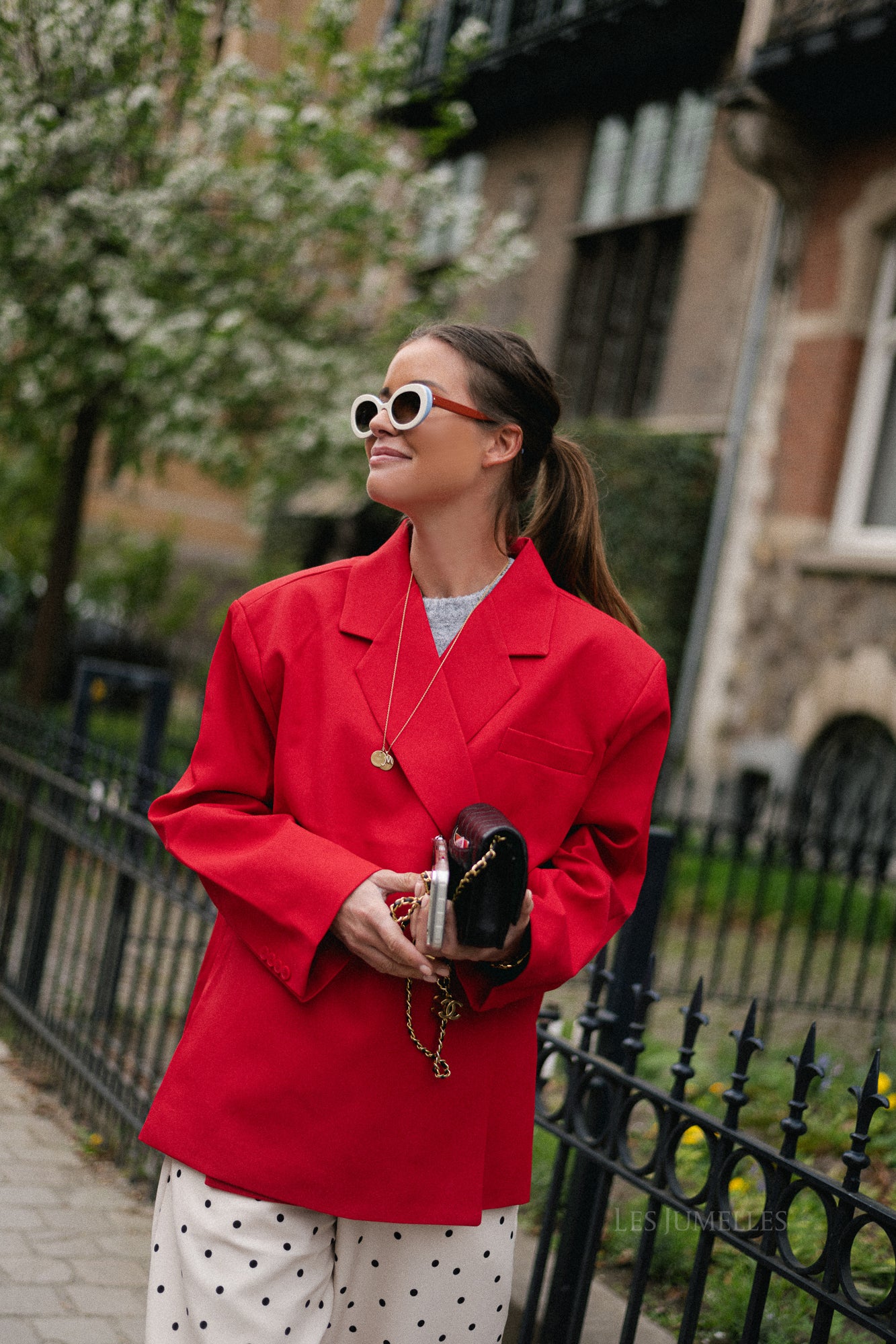 Chloe oversized blazer strawberry red