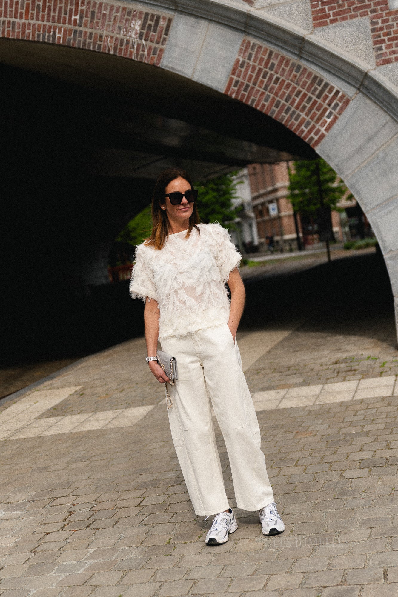 SLFMyline SS boat neck top egret