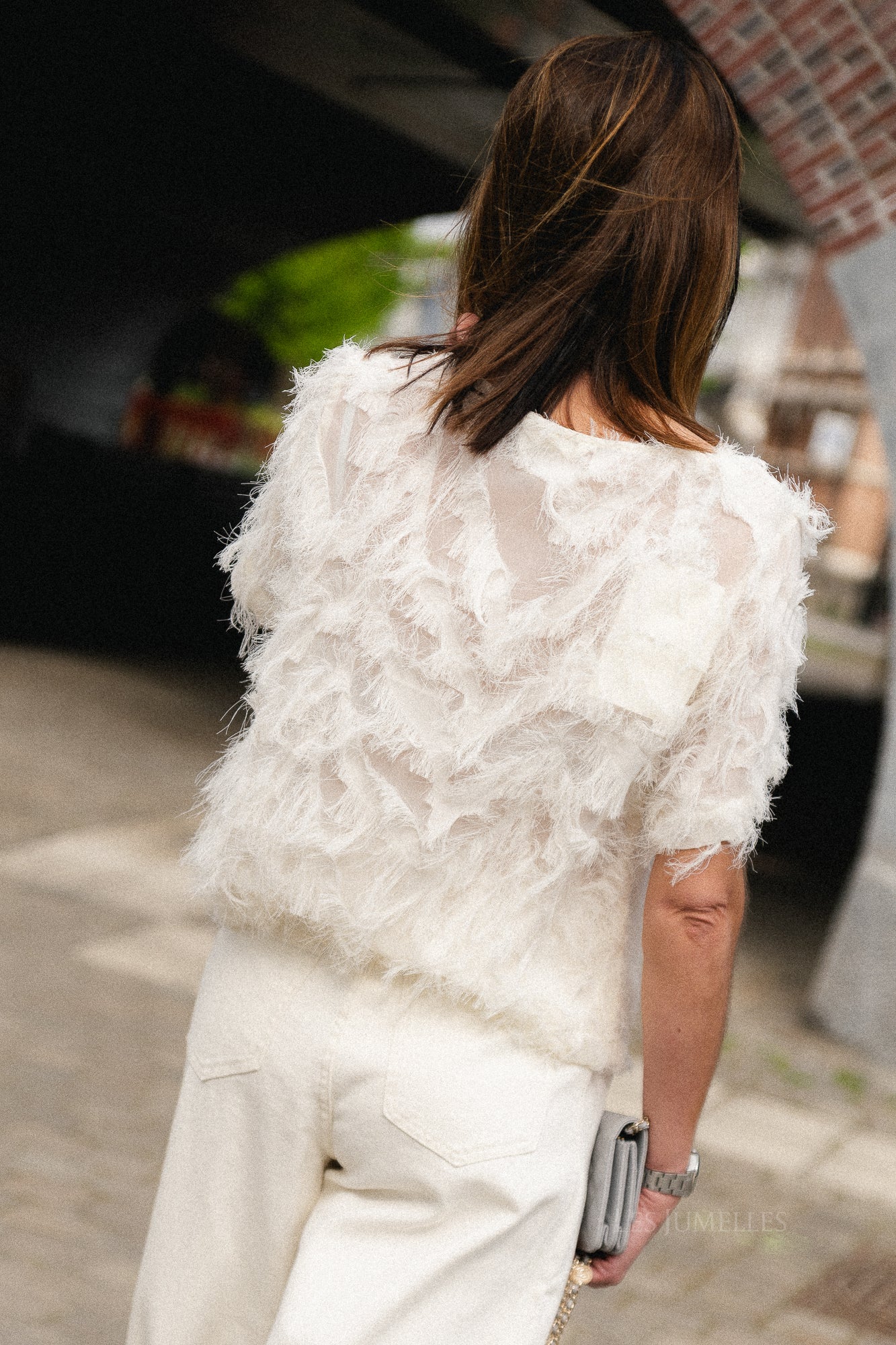 SLFMyline SS boat neck top egret