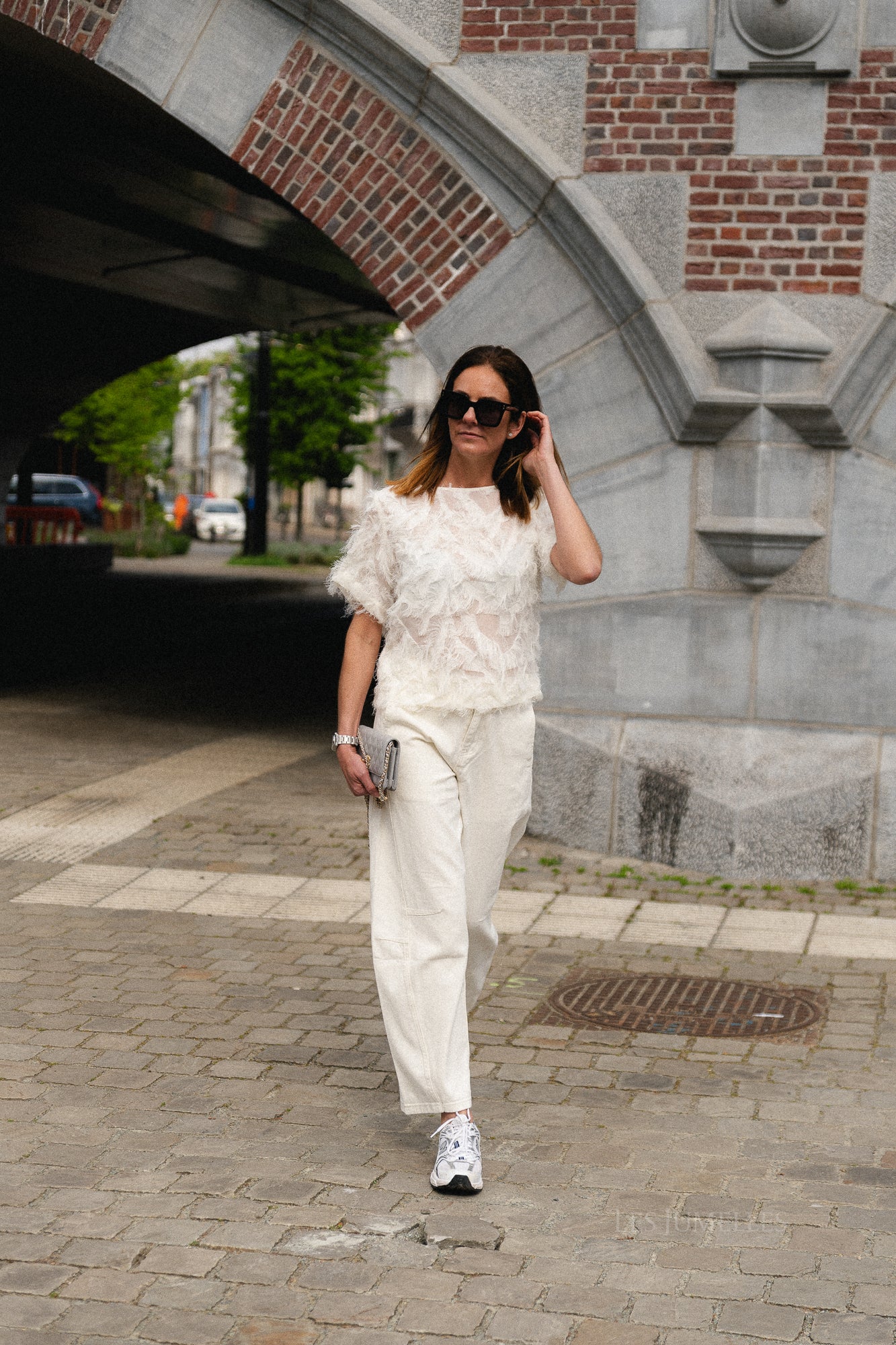 SLFMyline SS boat neck top egret