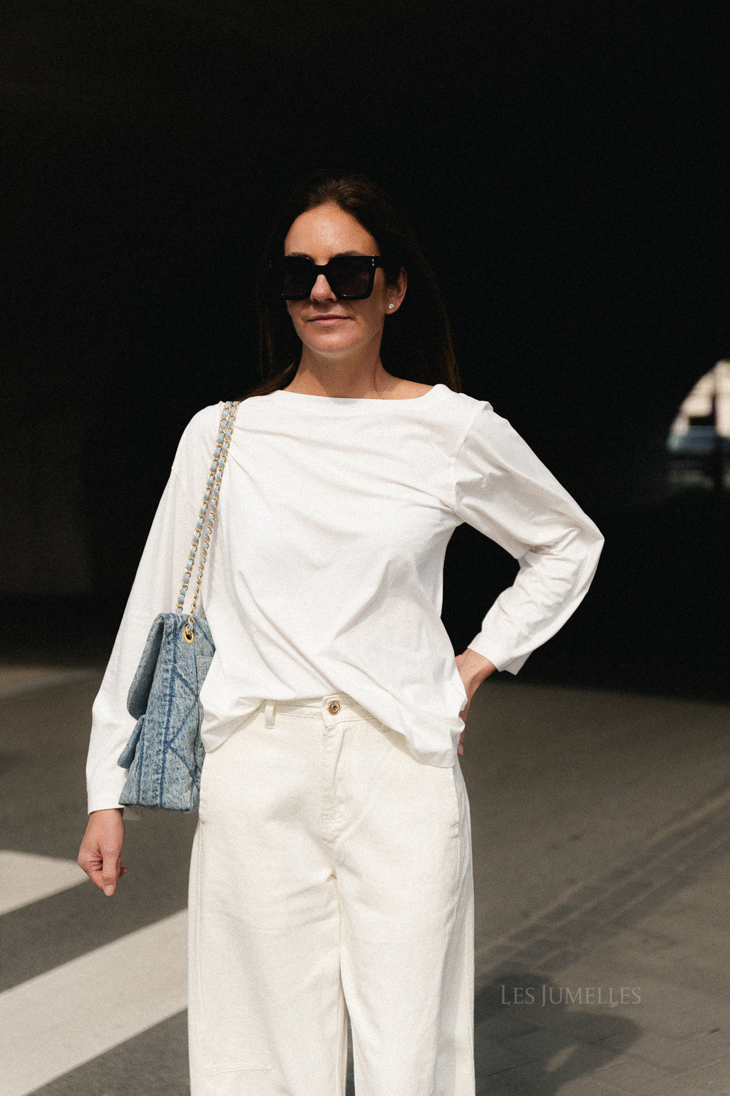 Tamsin long sleeve top ecru