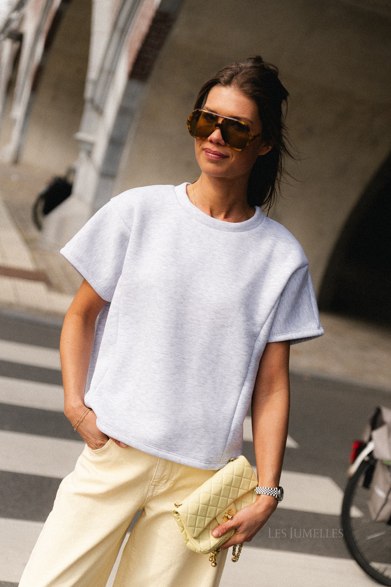 Joya SS sweatshirt light grey melange