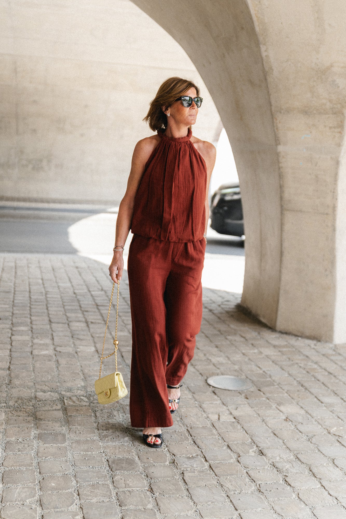 SLFAnnie HW wide pant cherry mahogany