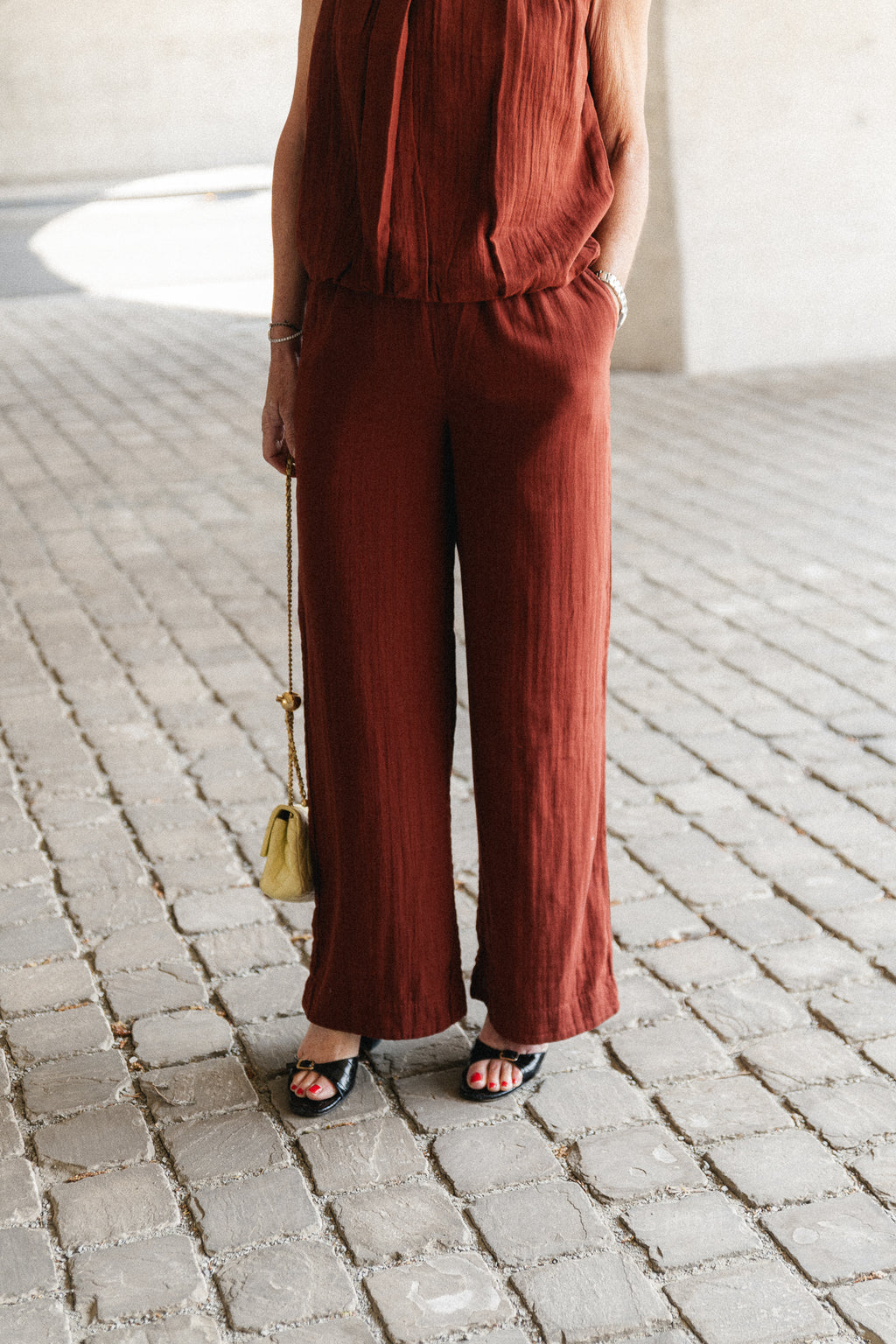 SLFAnnie HW wide pant cherry mahogany