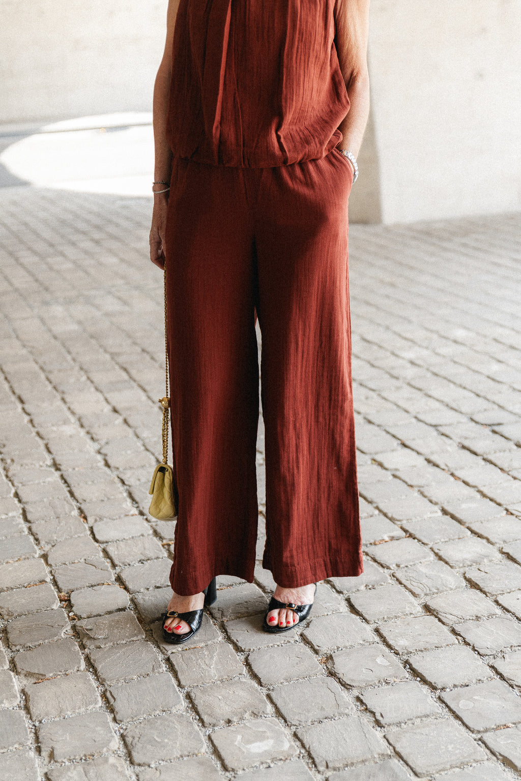 SLFAnnie HW wide pant cherry mahogany