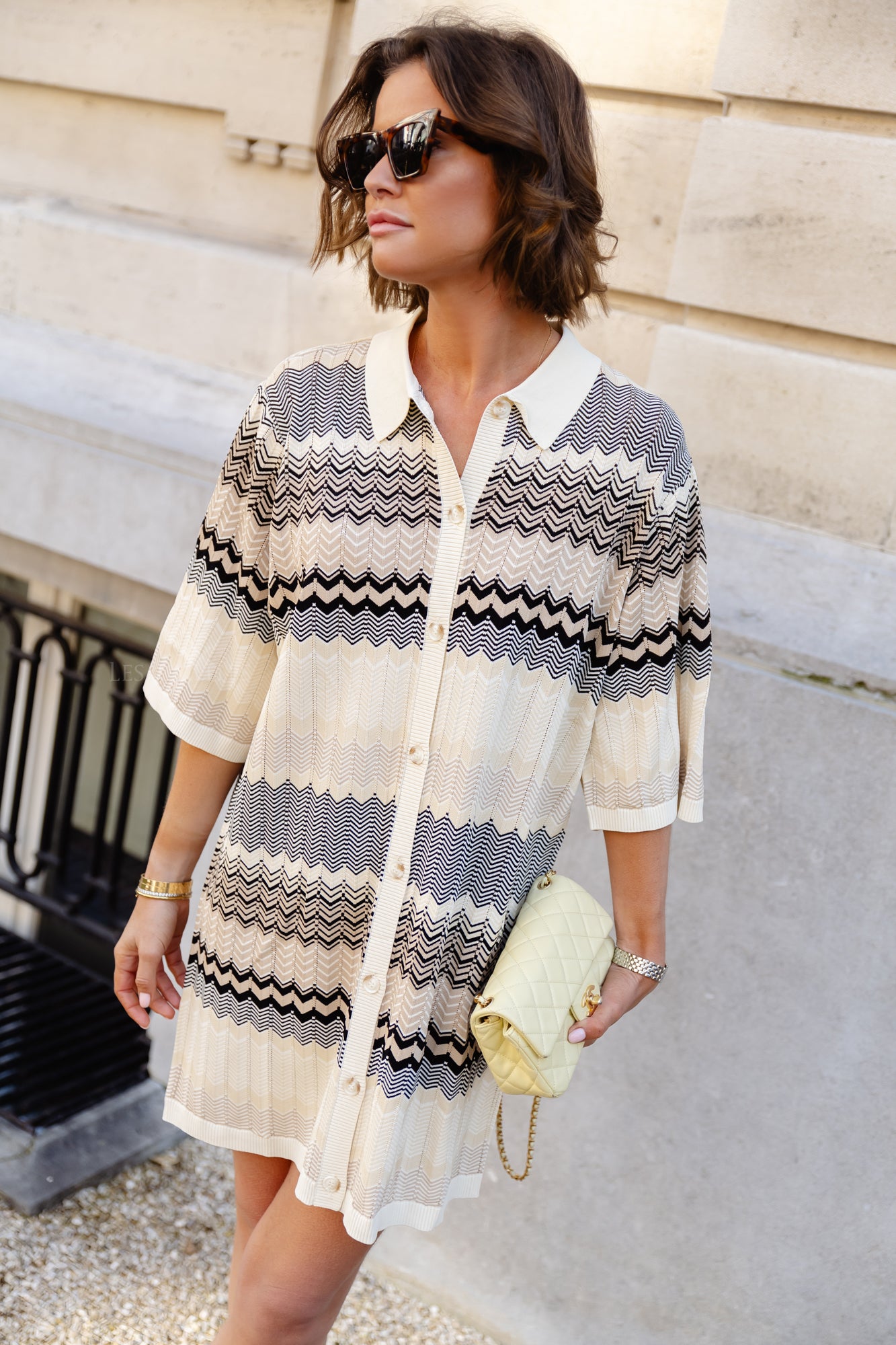 andmary】 Fleur knit mini dress ベージュ Fleur knit mini dress