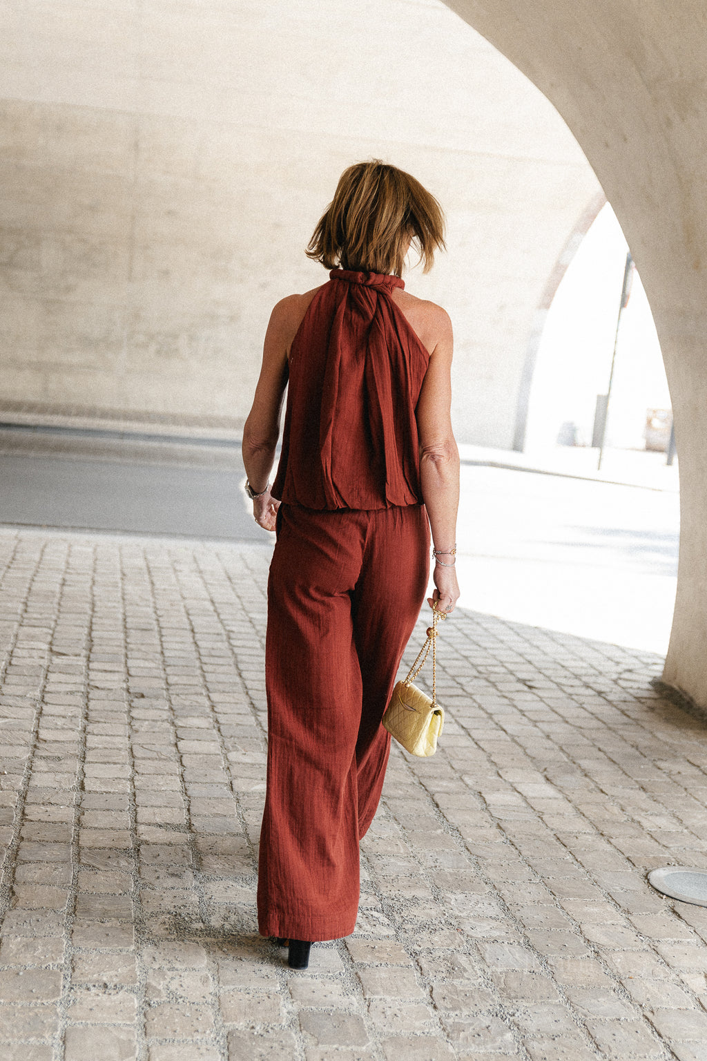 SLFAnnie HW wide pant cherry mahogany