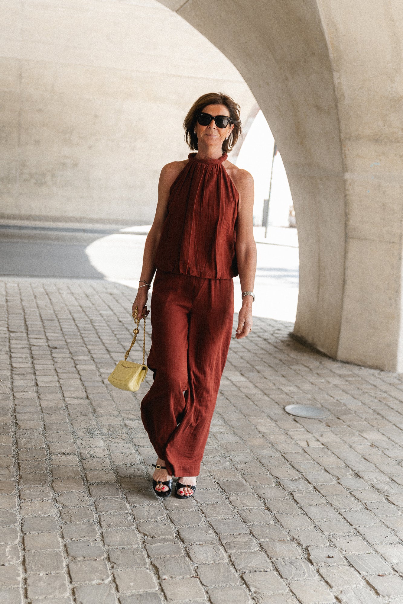 SLFAnnie HW wide pant cherry mahogany