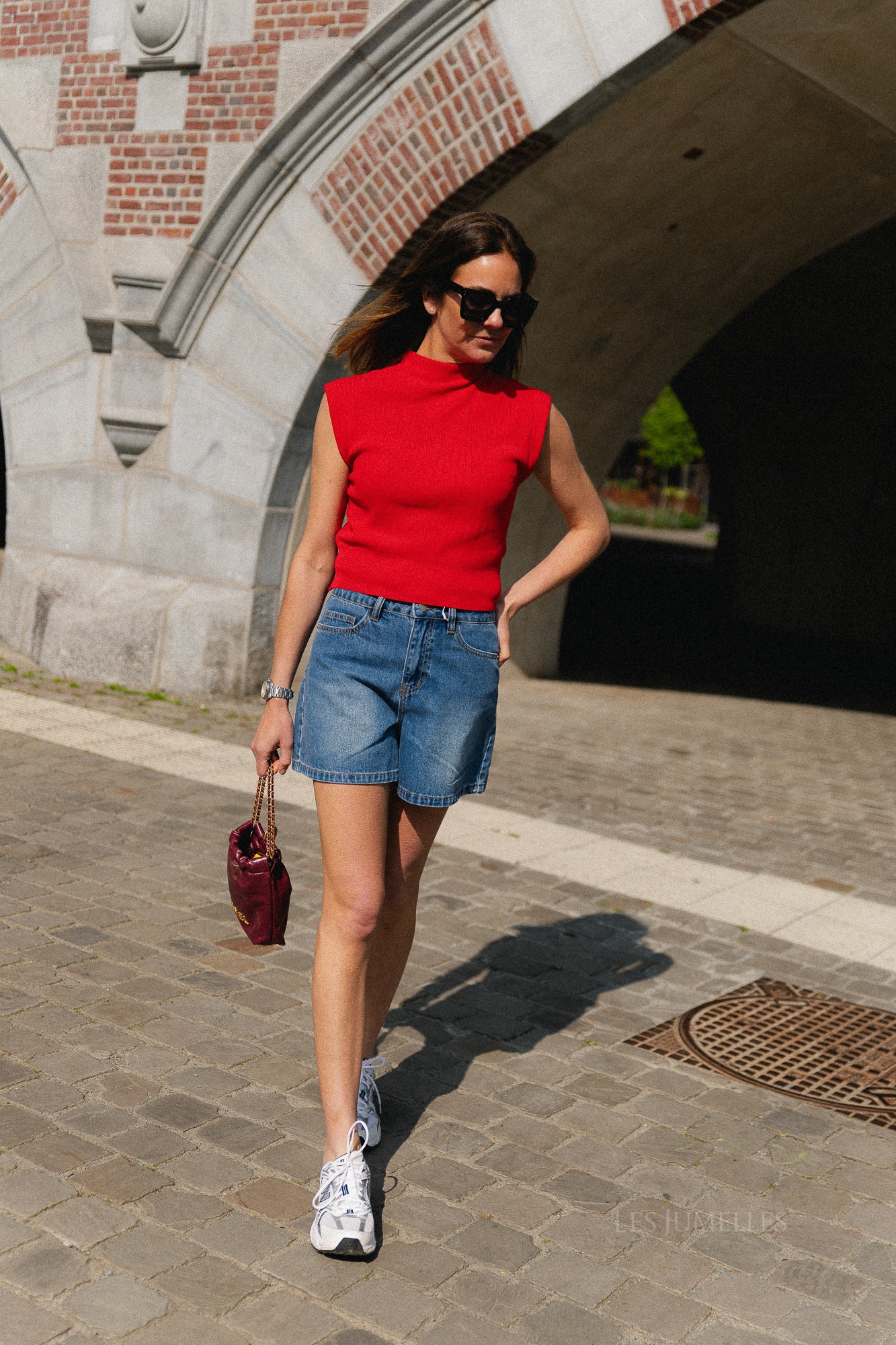 Ines SL knitted top red