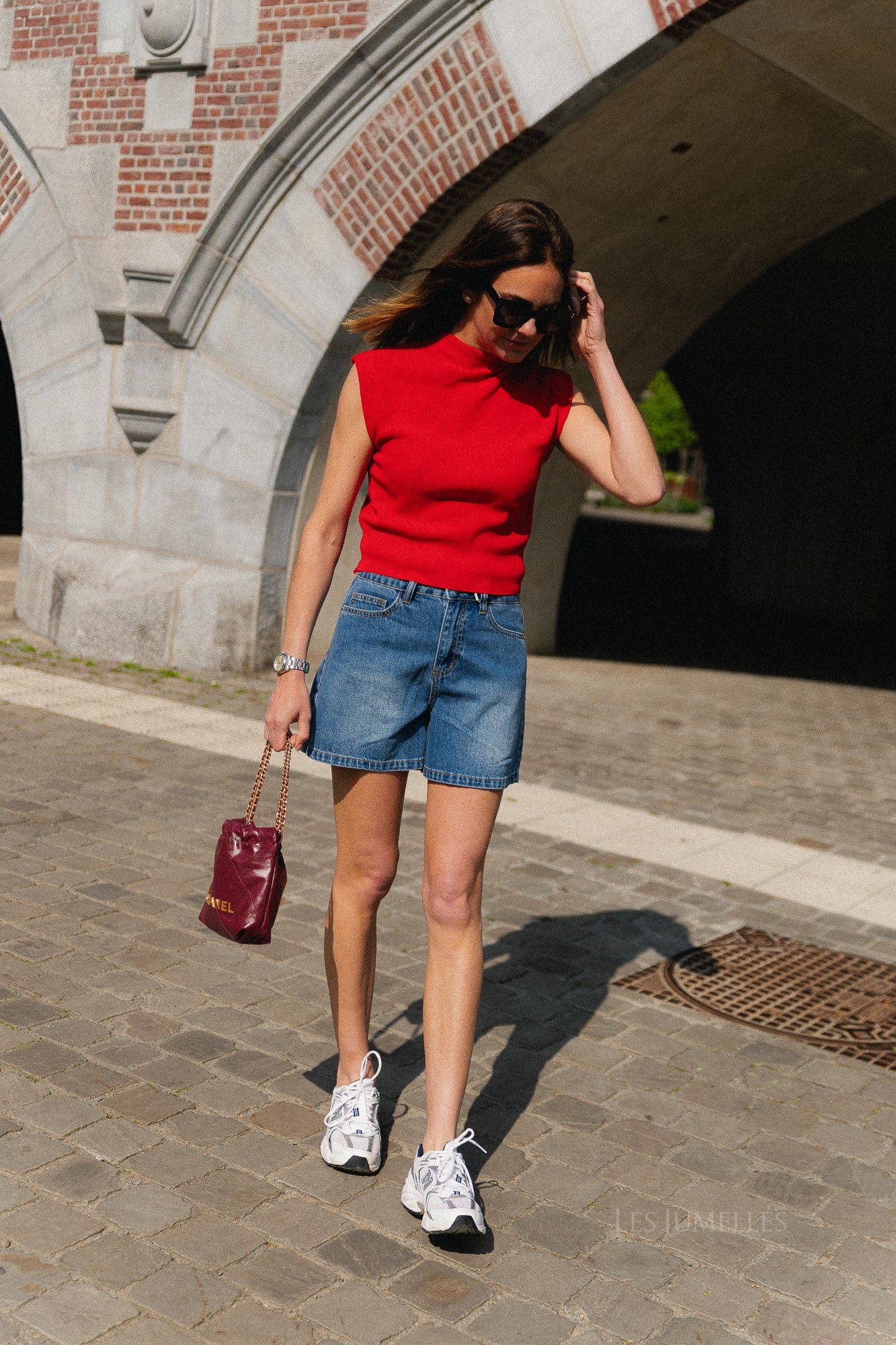 Ines SL knitted top red