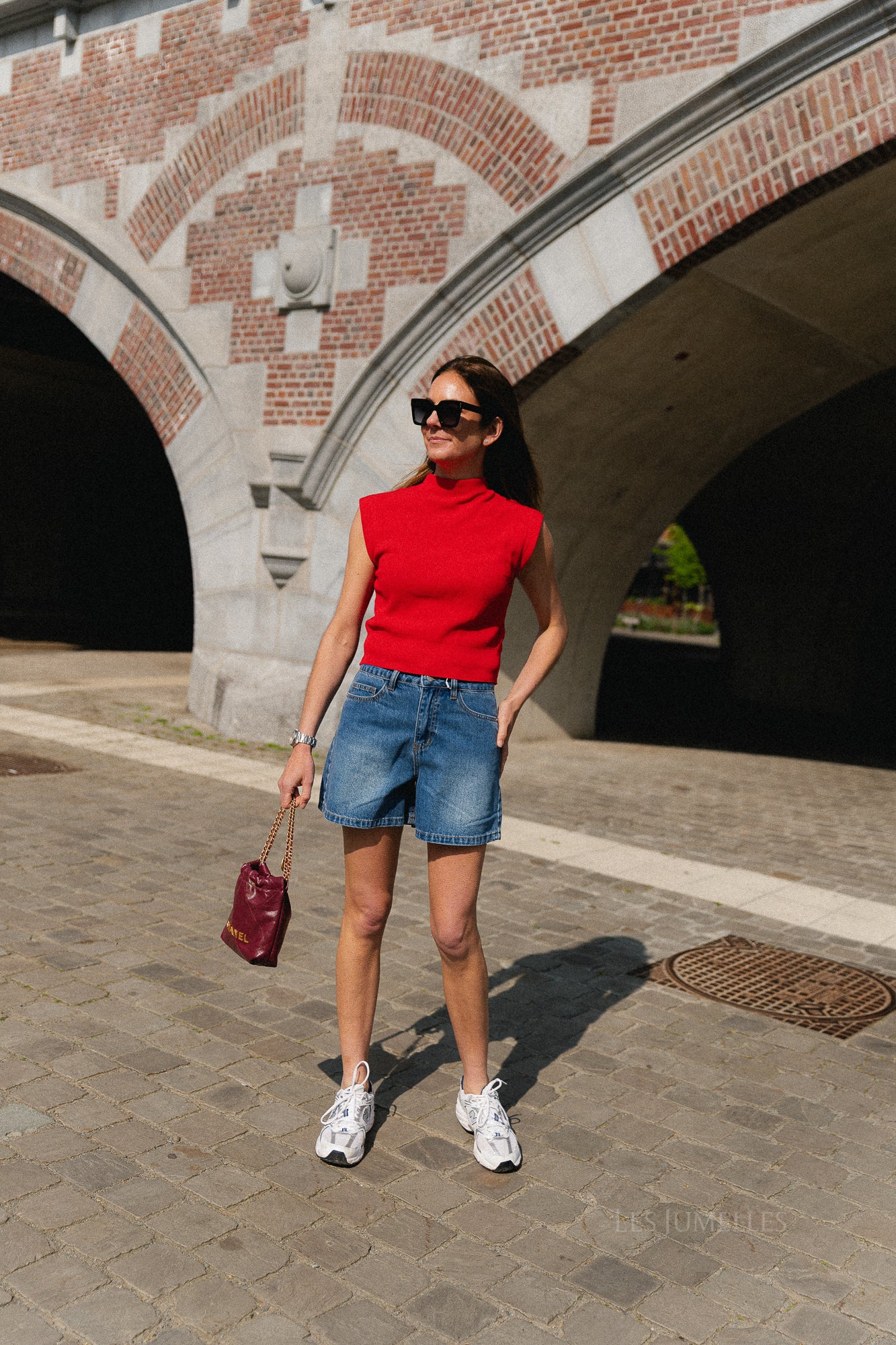 Ines SL knitted top red