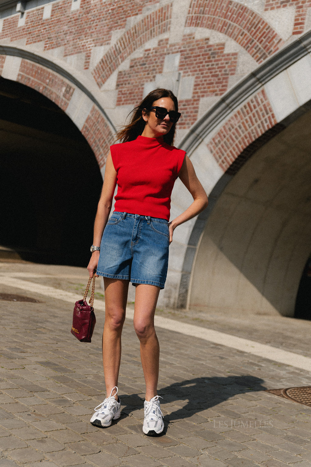 OBJAndrea HW shorts medium blue denim