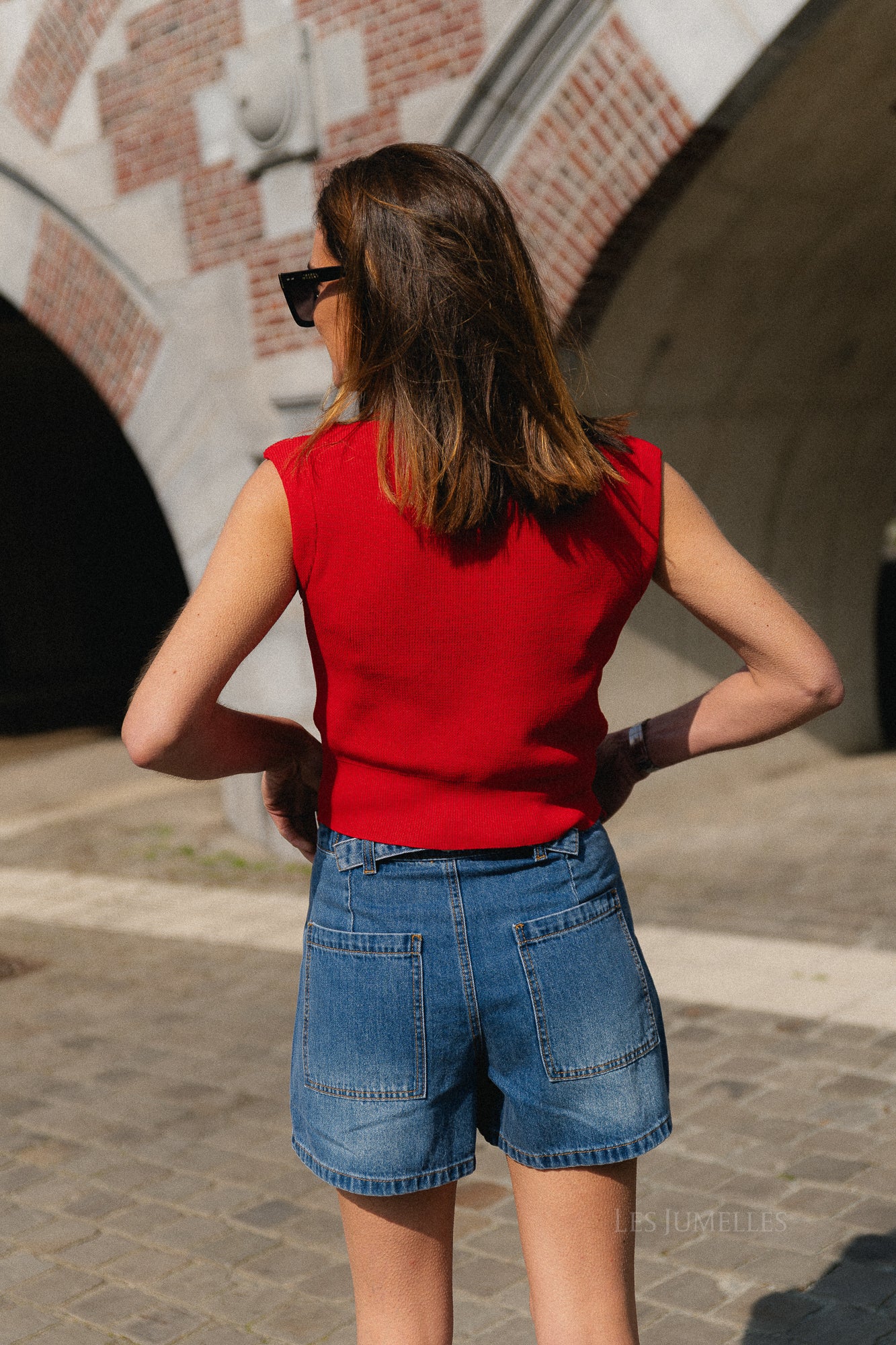 Ines SL knitted top red