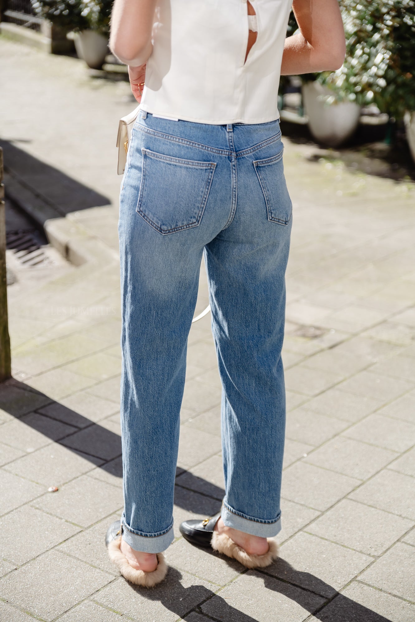 VIKelly HW Straight Jeans mittelblaue Denim-Waschung