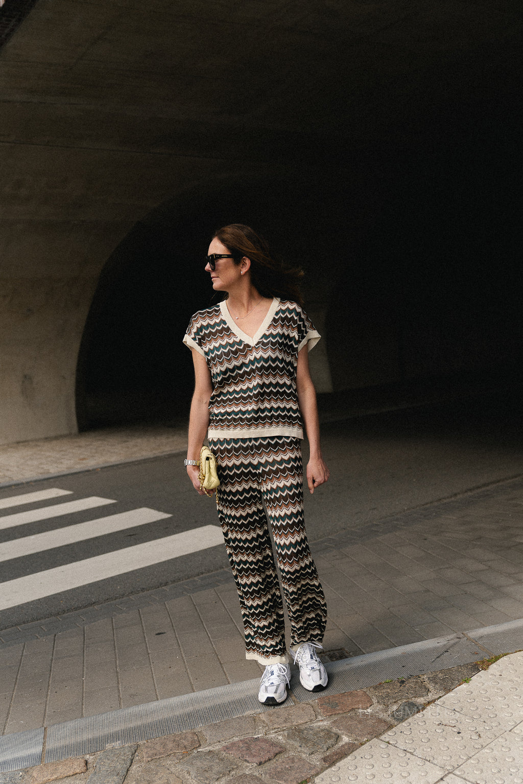 VIEmber HW glitter knit pants birch/multi