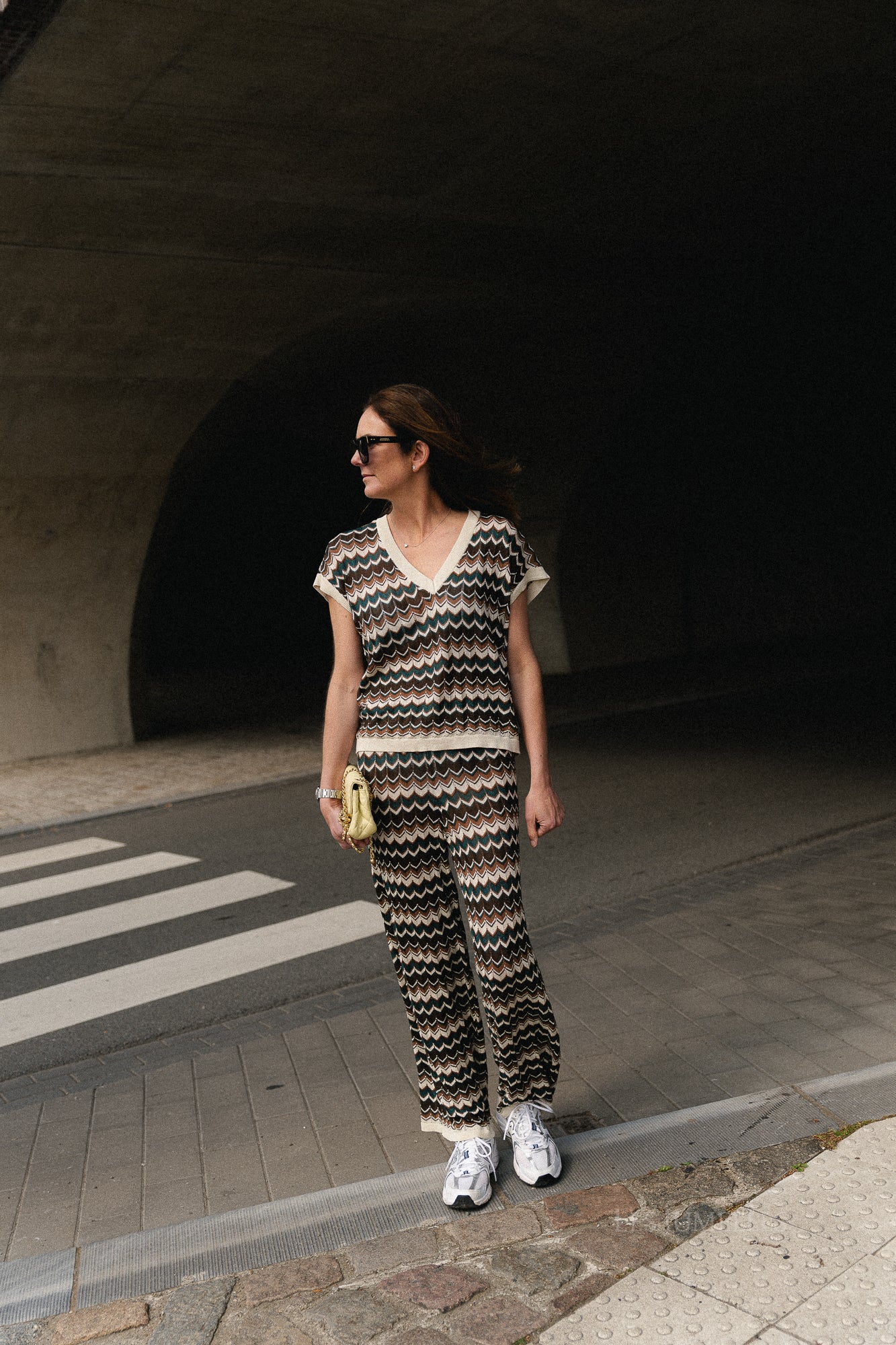 VIEmber HW glitter knit pants birch/multi