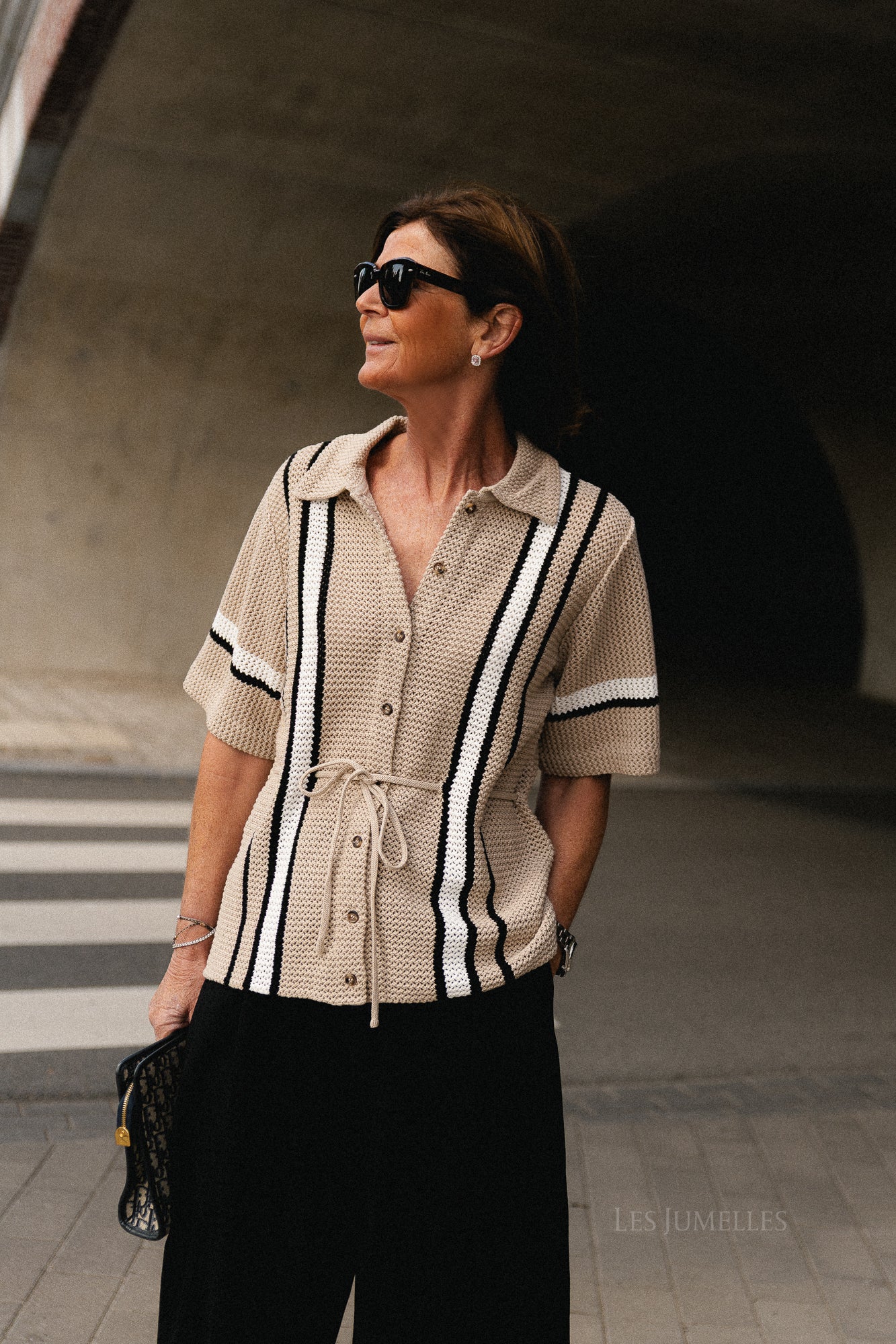 OBJViola S/S knit cardigan humus/black/cloud