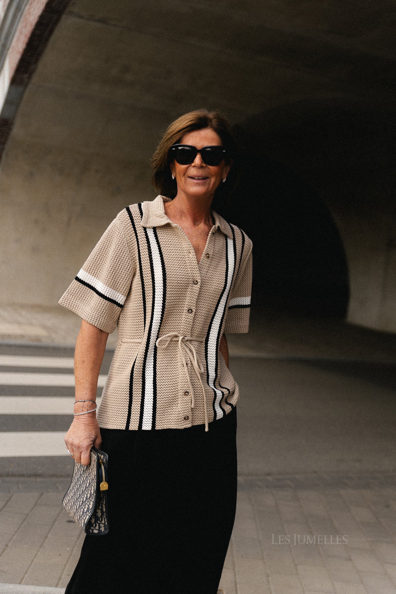 OBJViola S/S knit cardigan humus/black/cloud