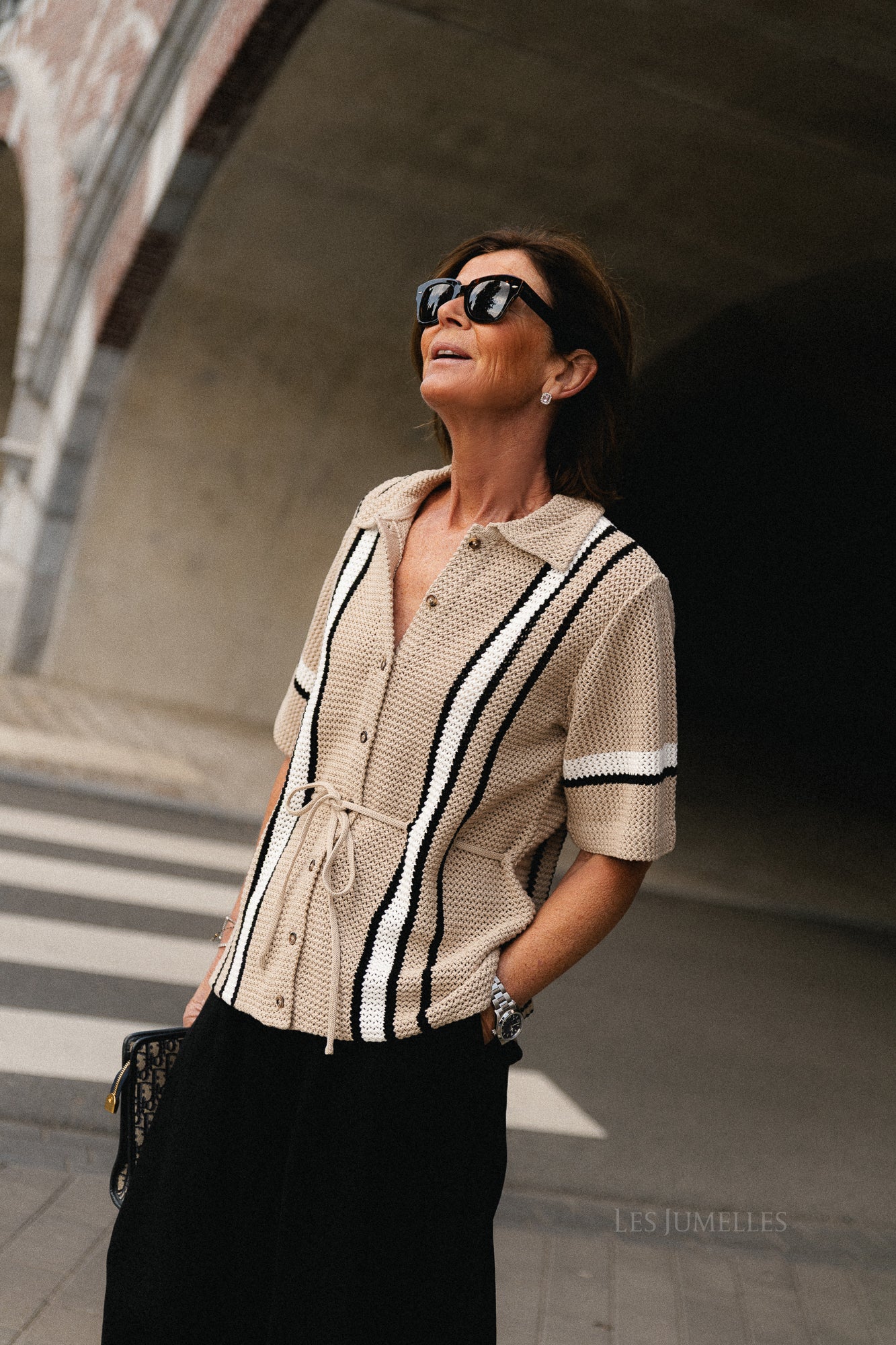 OBJViola S/S knit cardigan humus/black/cloud