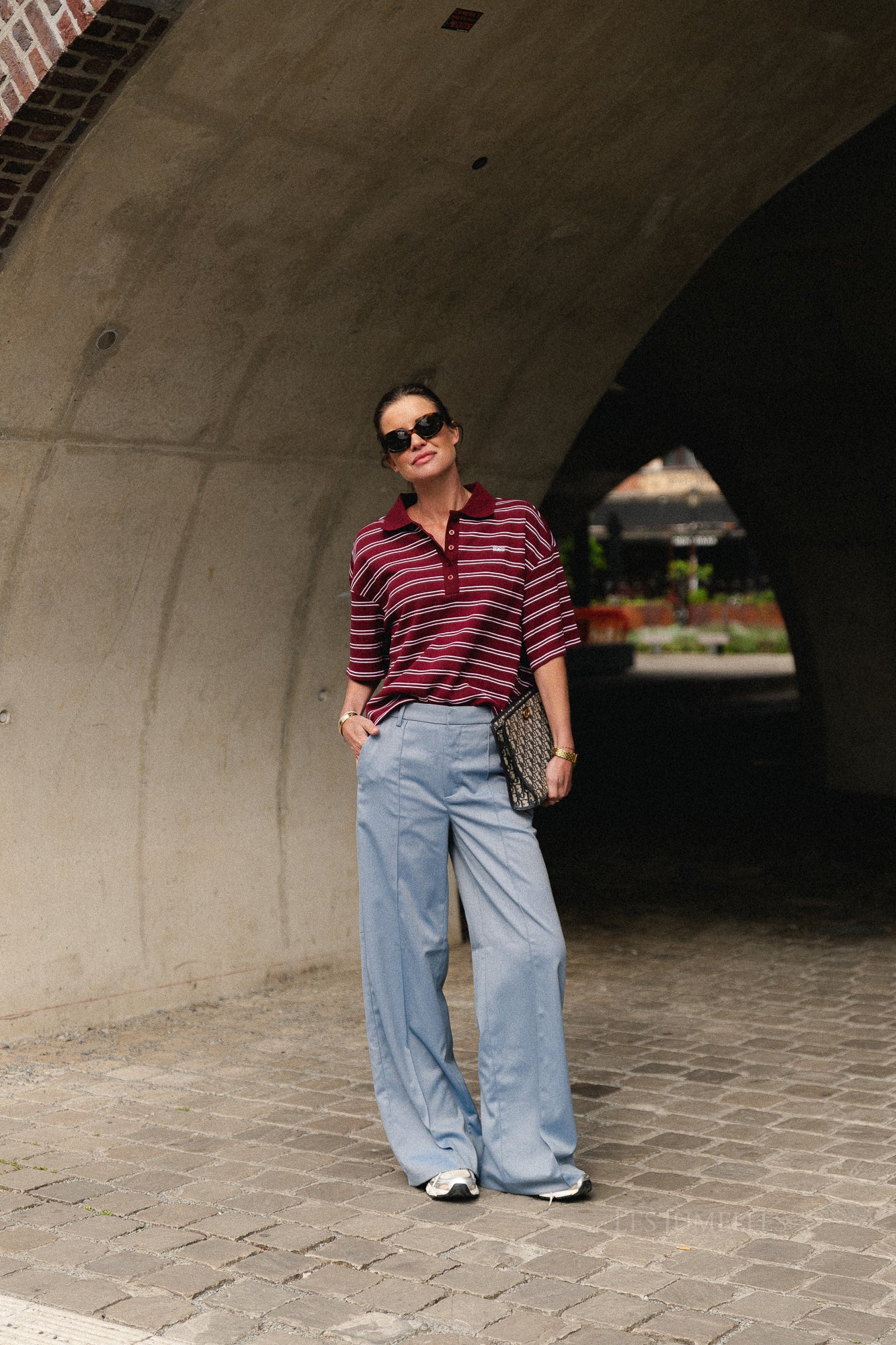 GZPilova polo tee cabernet striped