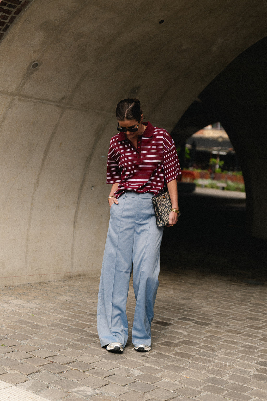 GZPilova polo tee cabernet striped