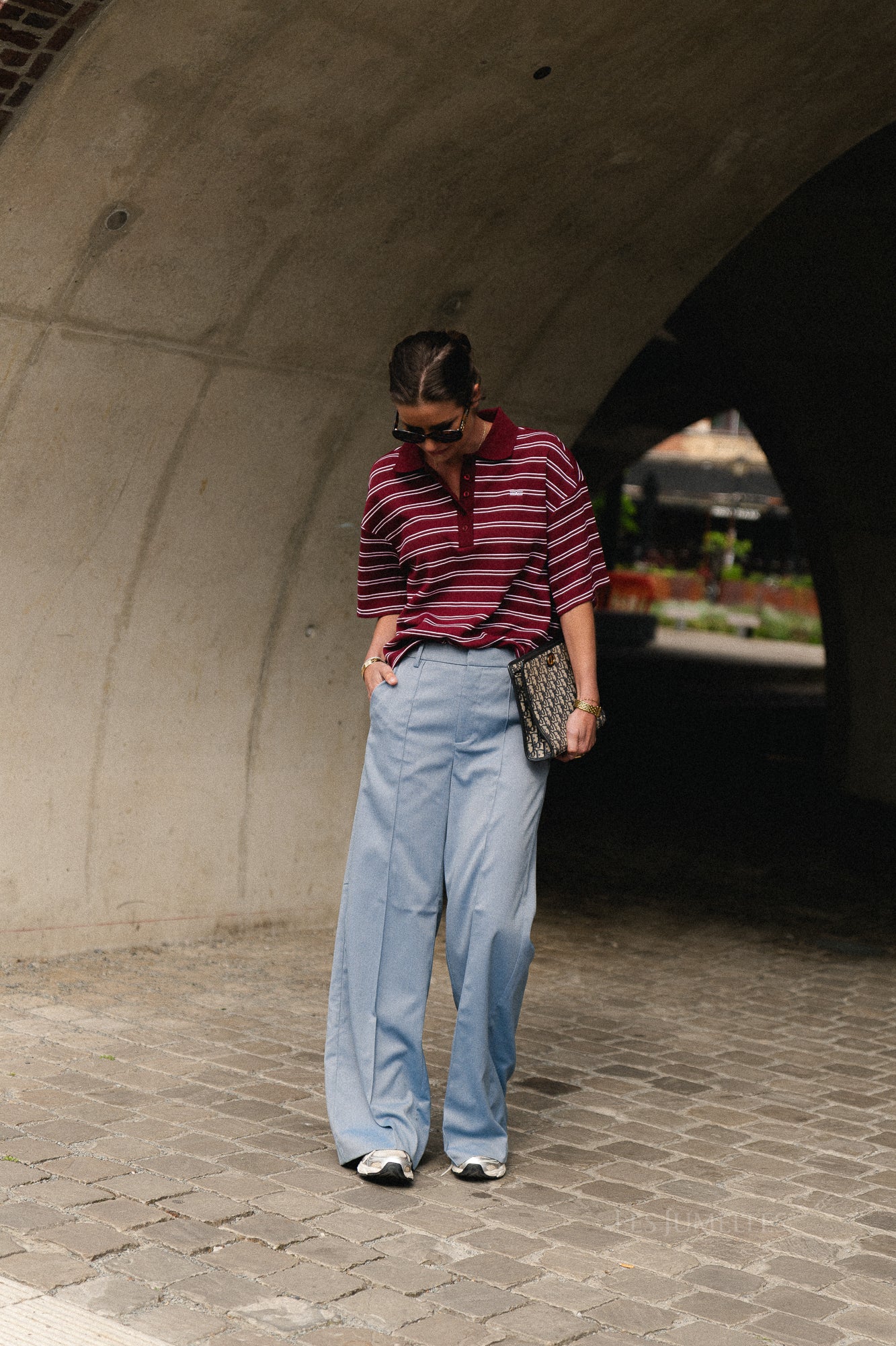 GZPilova polo tee cabernet striped