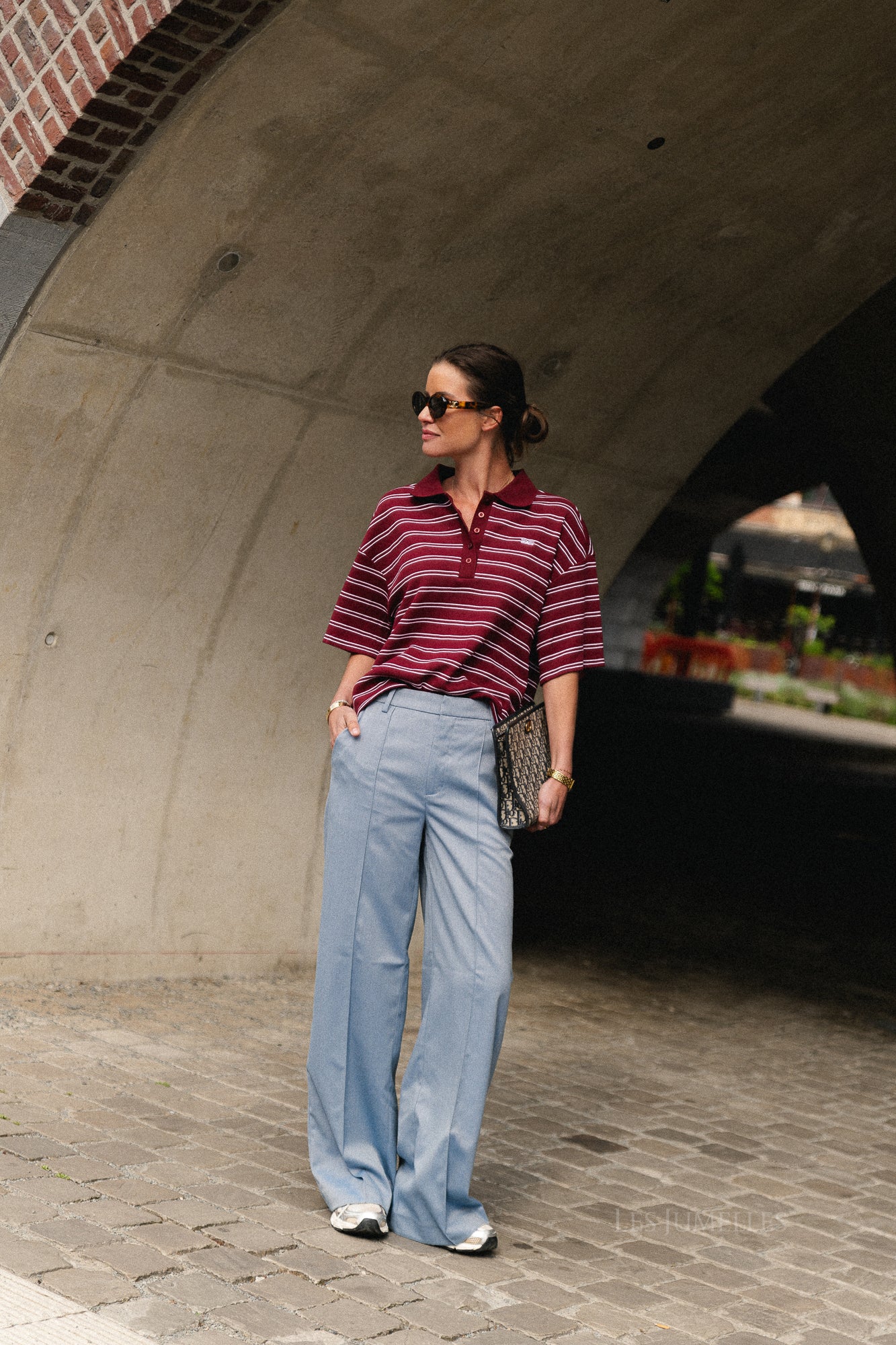 GZPilova polo tee cabernet striped