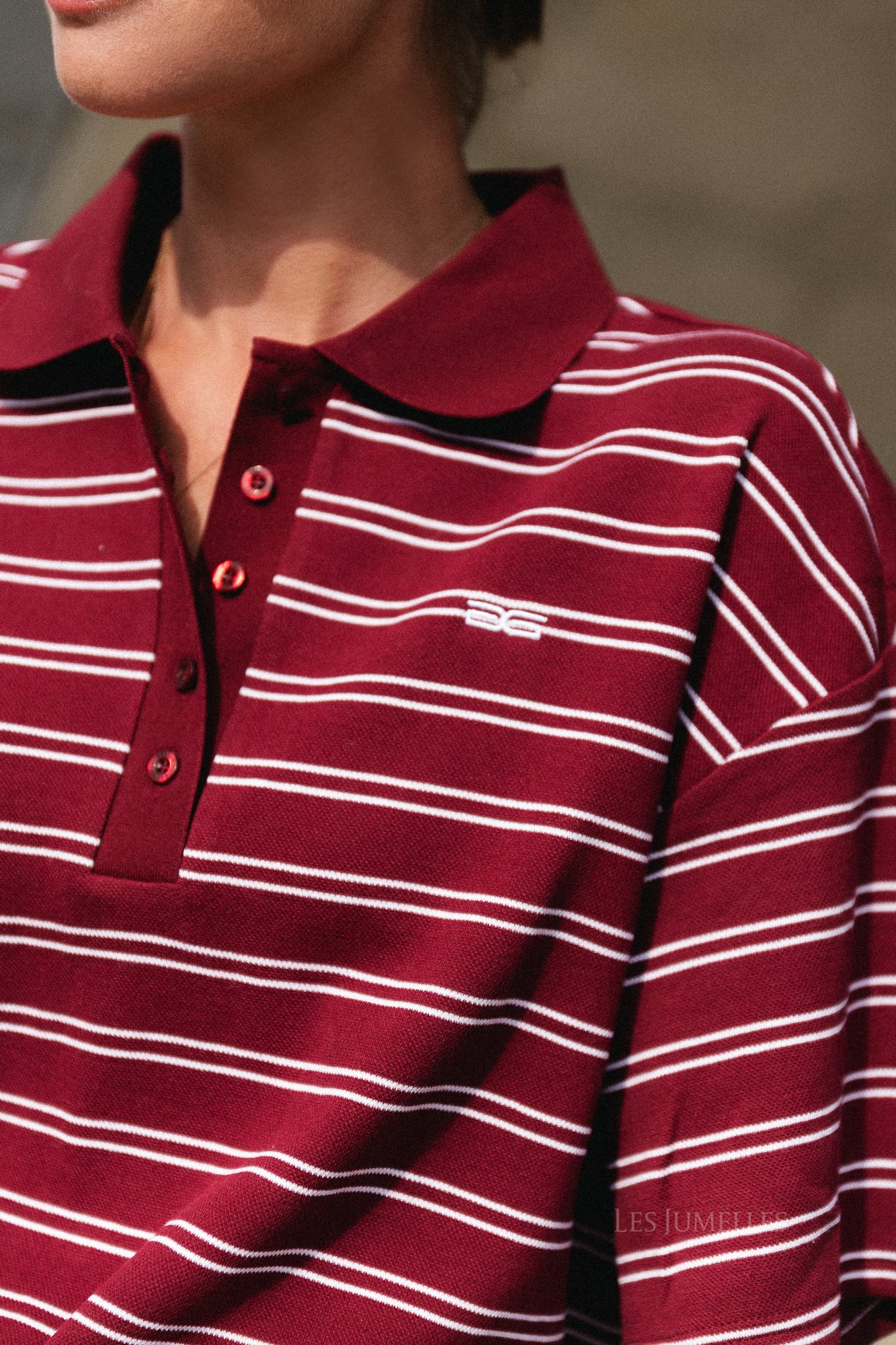 GZPilova polo tee cabernet striped – Les Jumelles