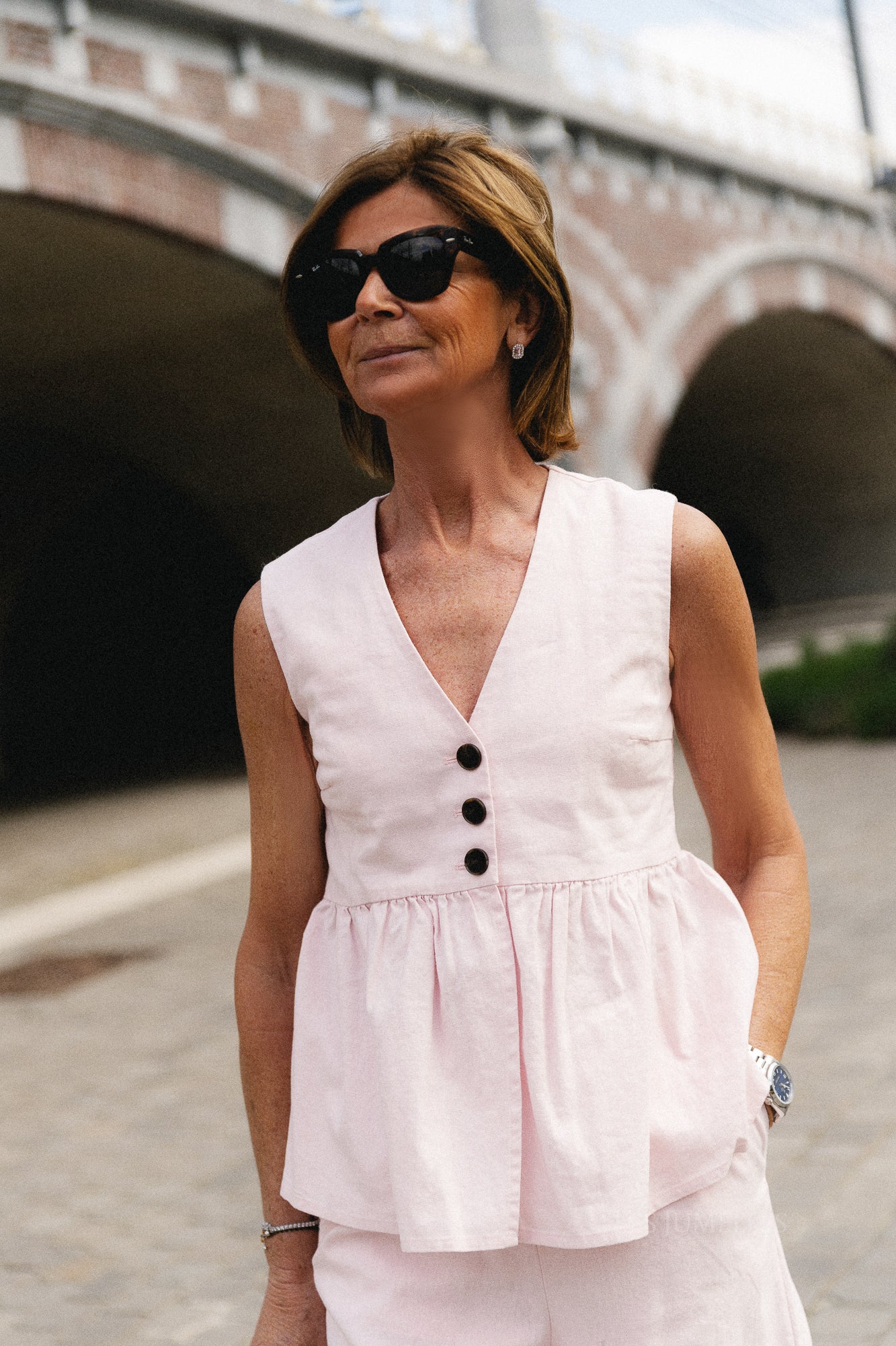 YASTrima linen blend top ballerina