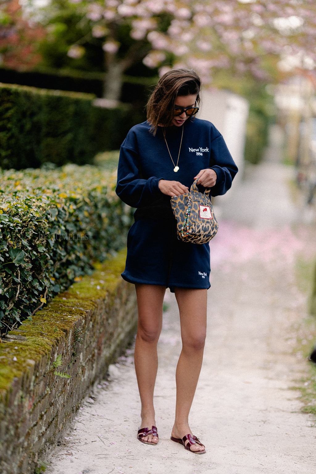 VIHollie HW sweat shorts navy blazer