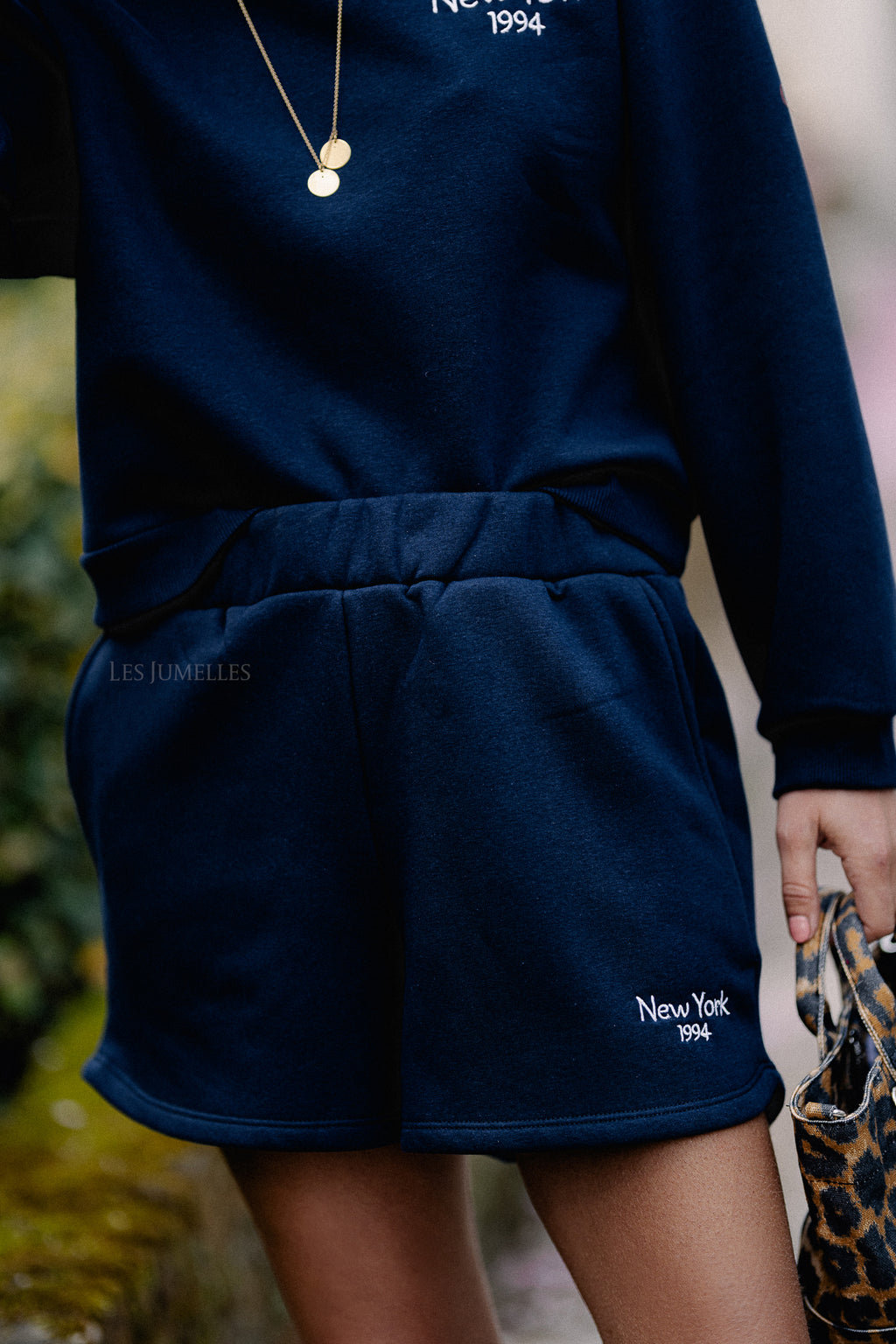 VIHollie HW sweat shorts navy blazer