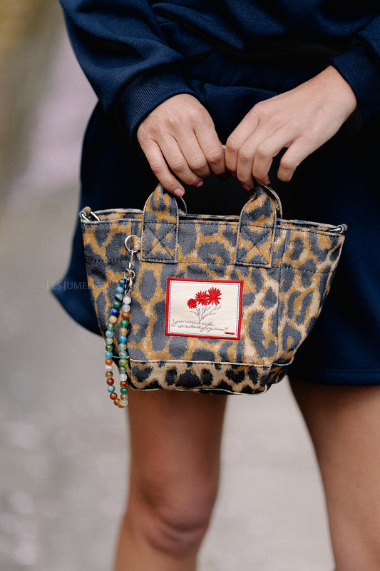 Les Jumelles Leopa canvas Gabby bag