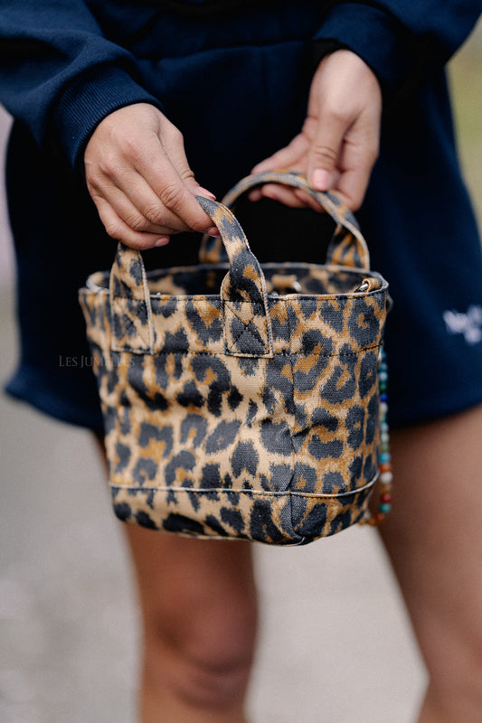 Les Jumelles Leopa canvas Gabby bag