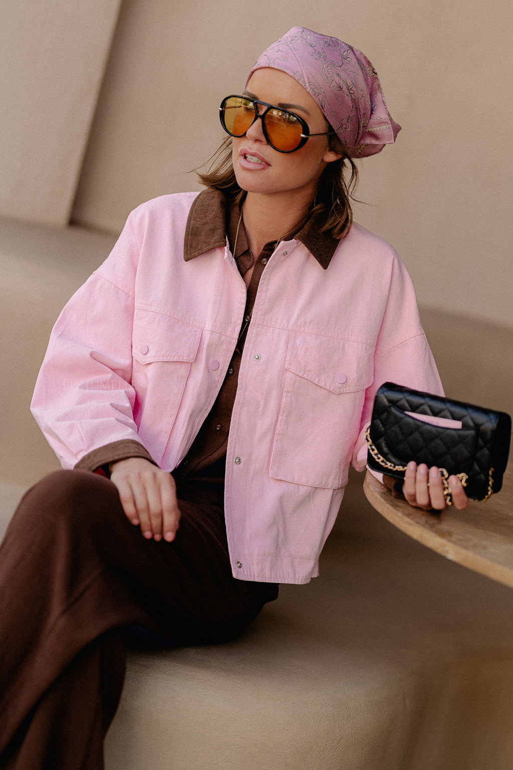 Tess trucker jacket pink