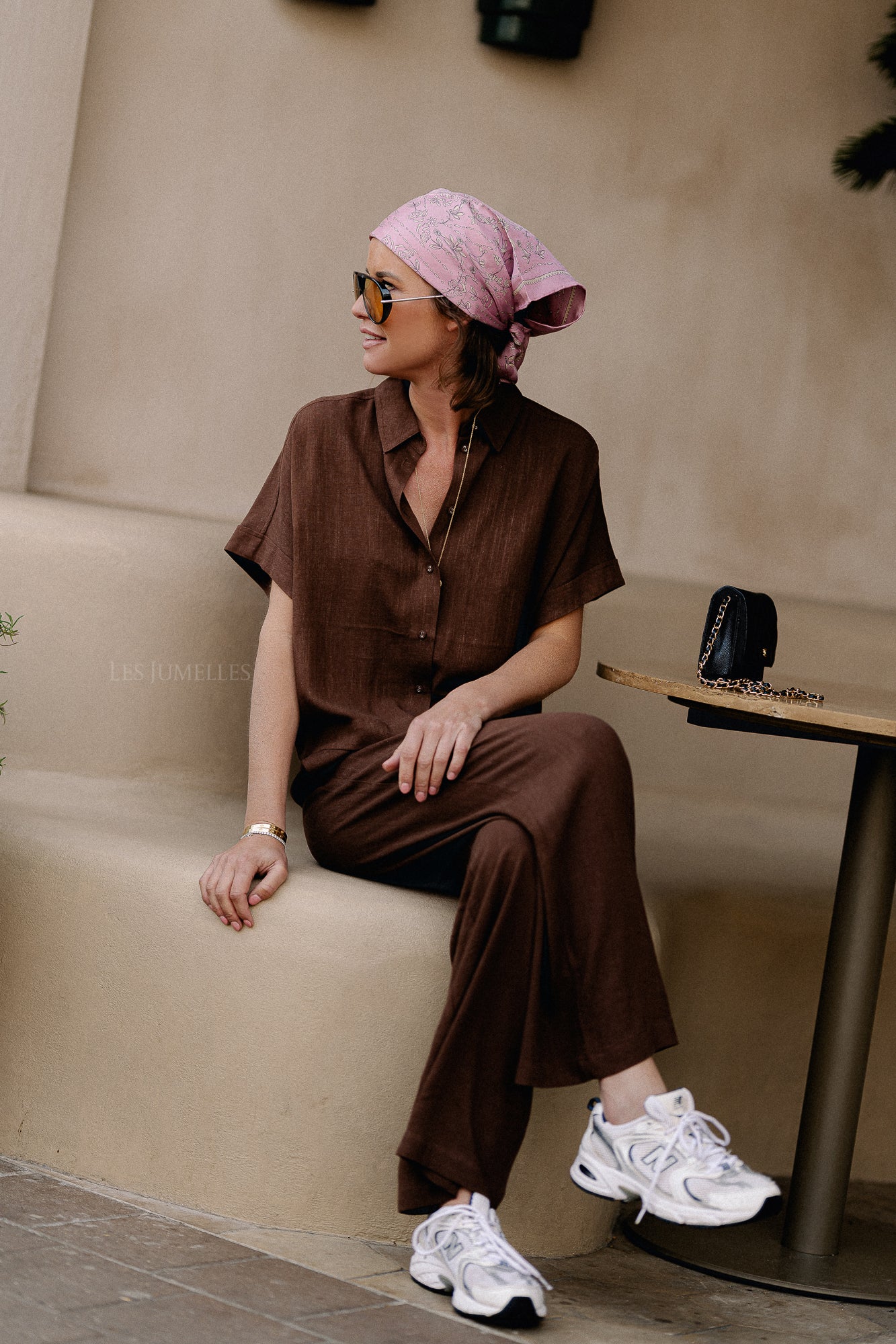 SLFViva-Gulia HW long linen pant chestnut