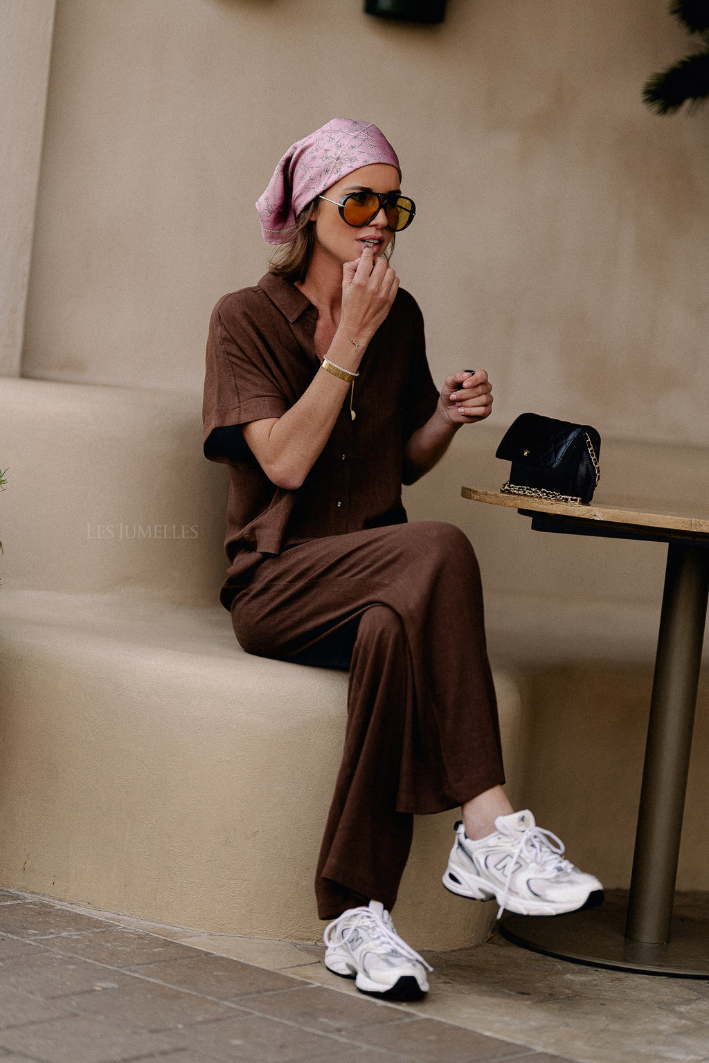 SLFViva-Gulia HW long linen pant chestnut