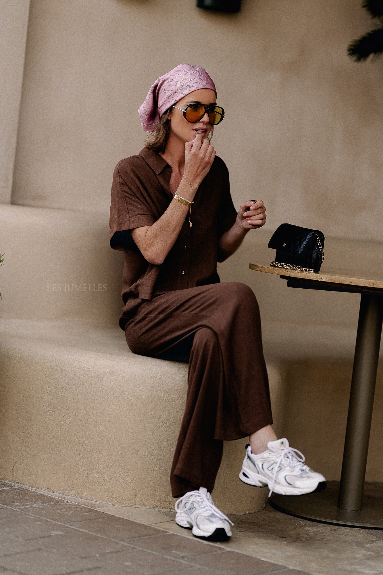 SLFViva-Gulia HW long linen pant chestnut