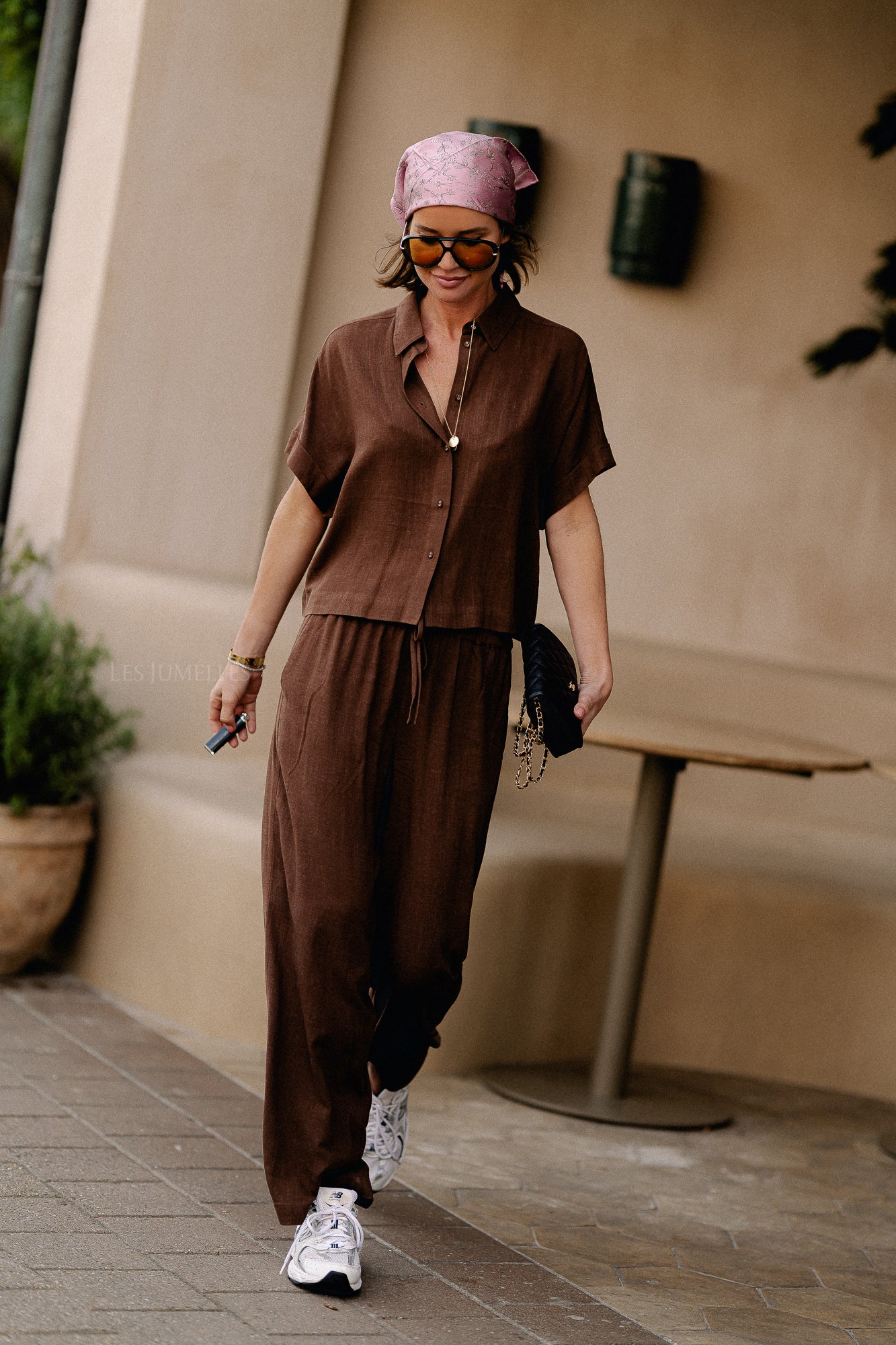 SLFViva-Gulia HW long linen pant chestnut
